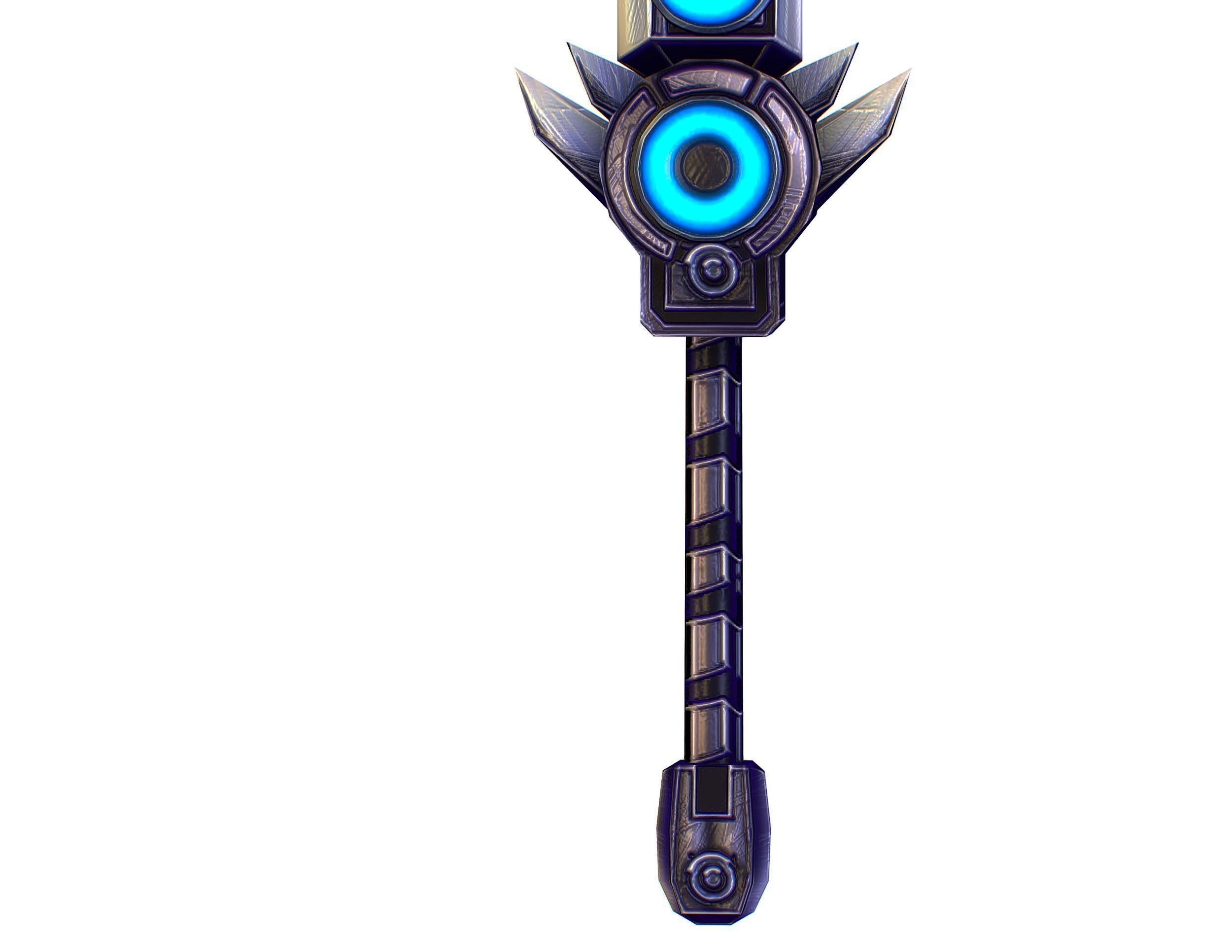 a set of cutting weapons Low-poly 3D model_16