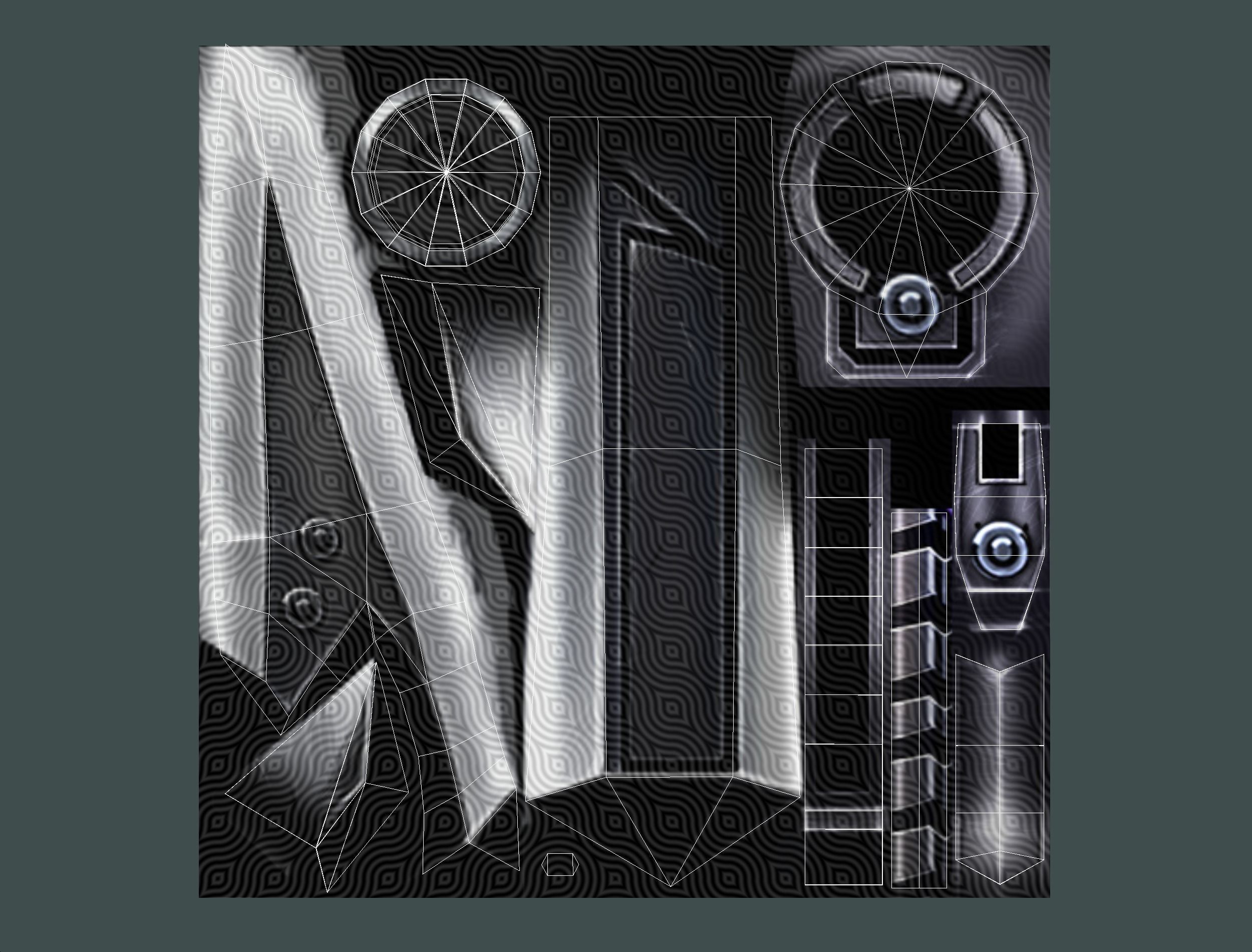 a set of cutting weapons Low-poly 3D model_21