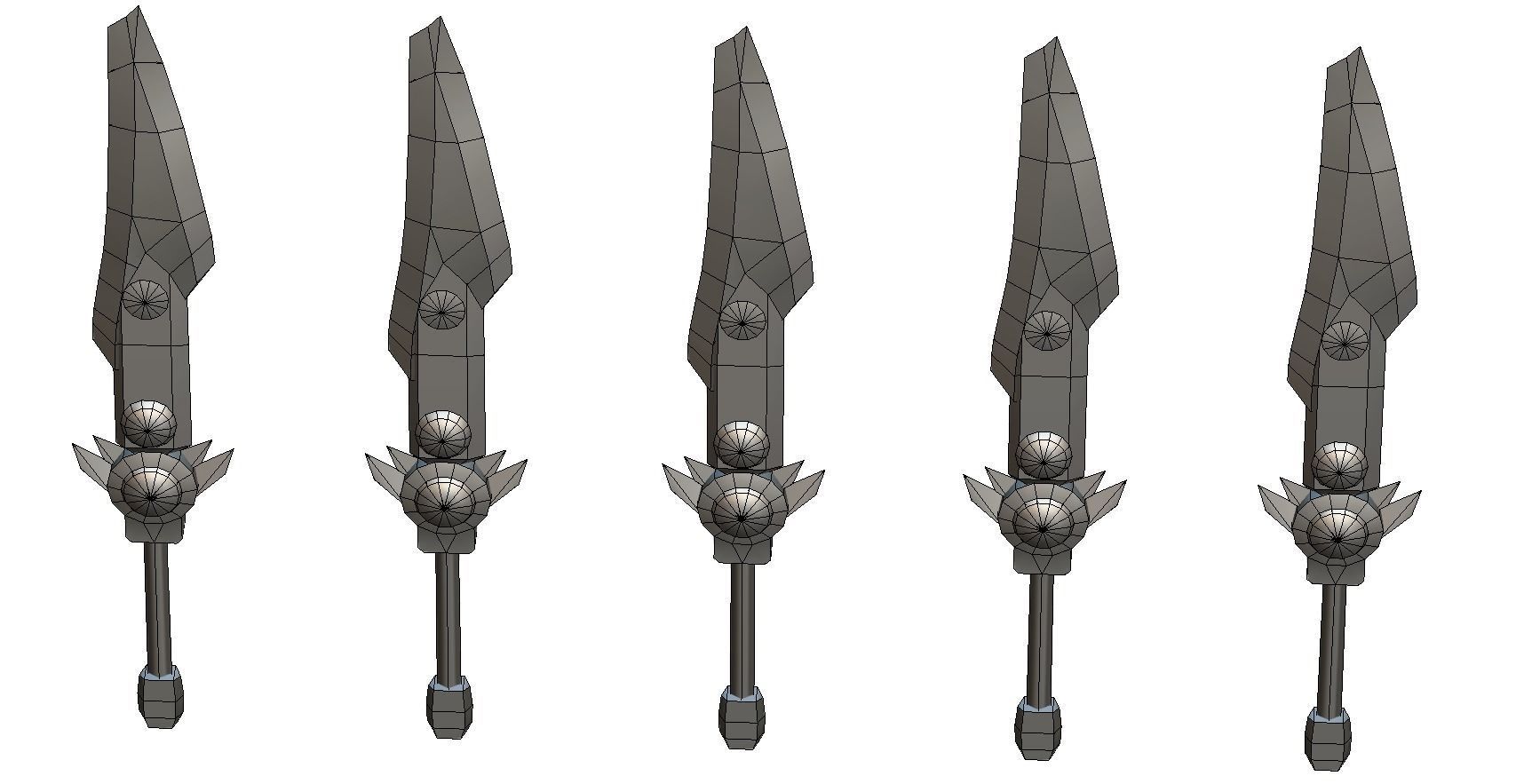 a set of cutting weapons Low-poly 3D model_22