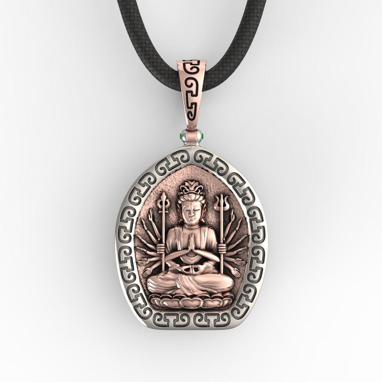Thousand Armed Buddha Pendant 3D print model_1