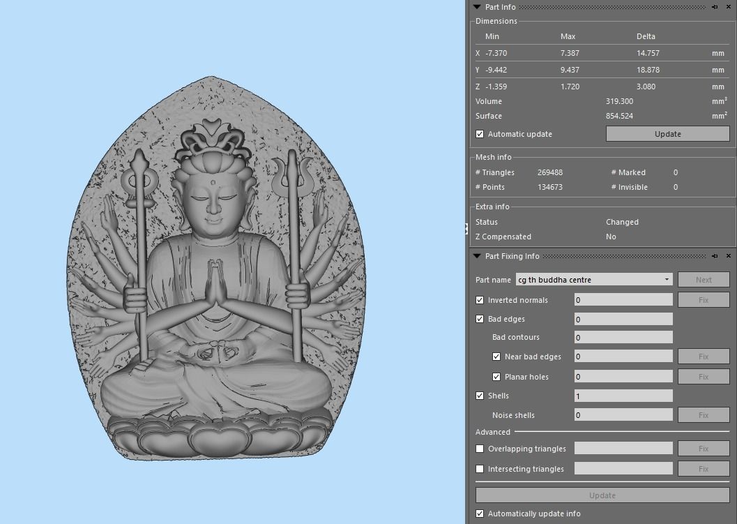 Thousand Armed Buddha Pendant 3D print model_8