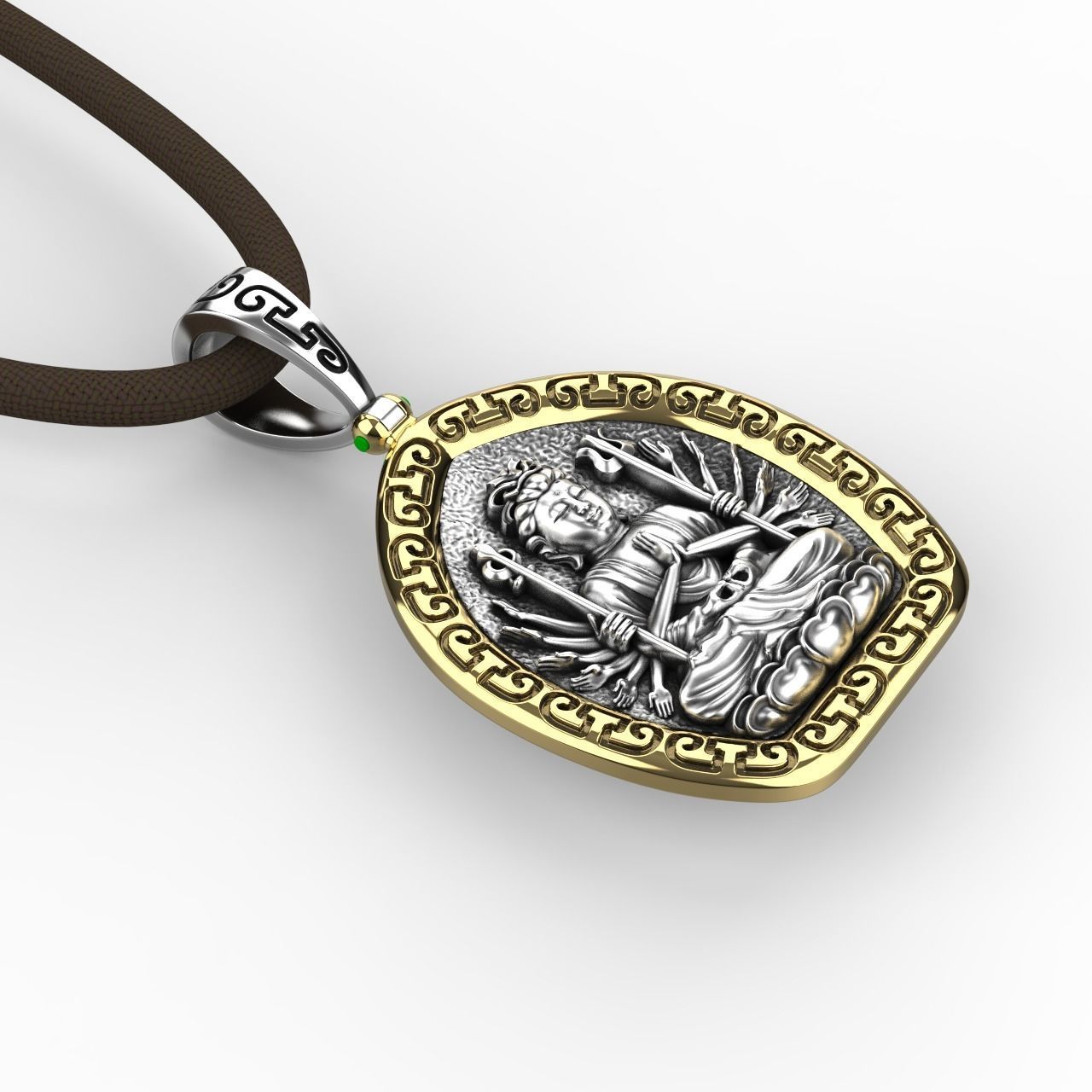 Thousand Armed Buddha Pendant 3D print model_11