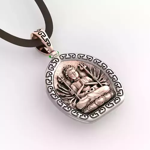 Thousand Armed Buddha Pendant 3D print model