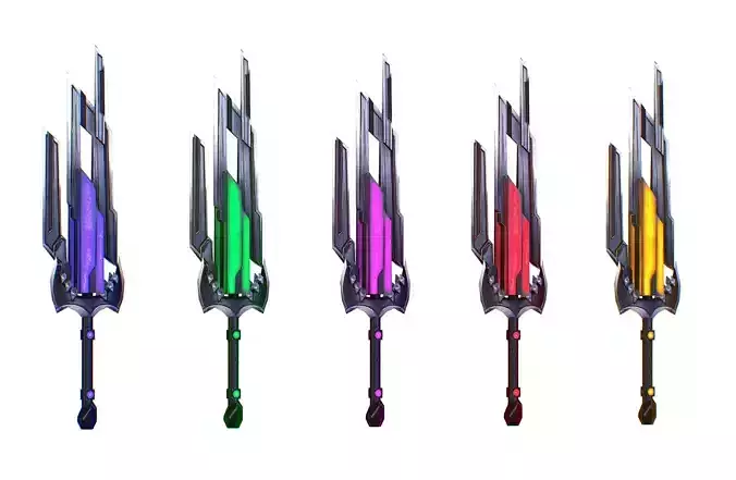 a set of cutting weapons