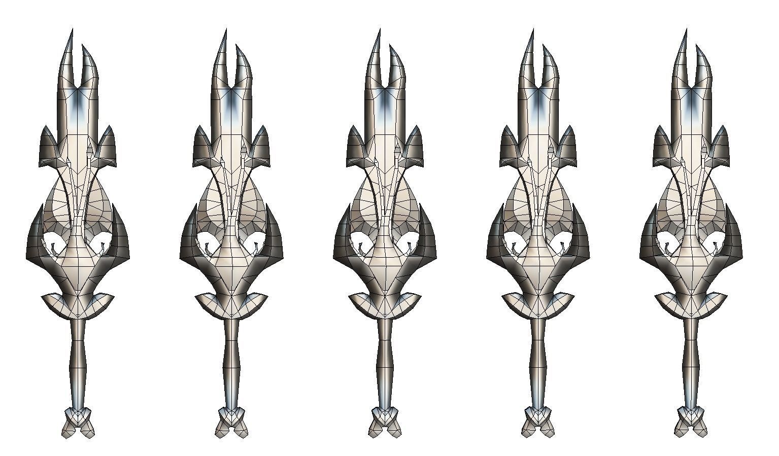 a set of cutting weapons Low-poly 3D model_20