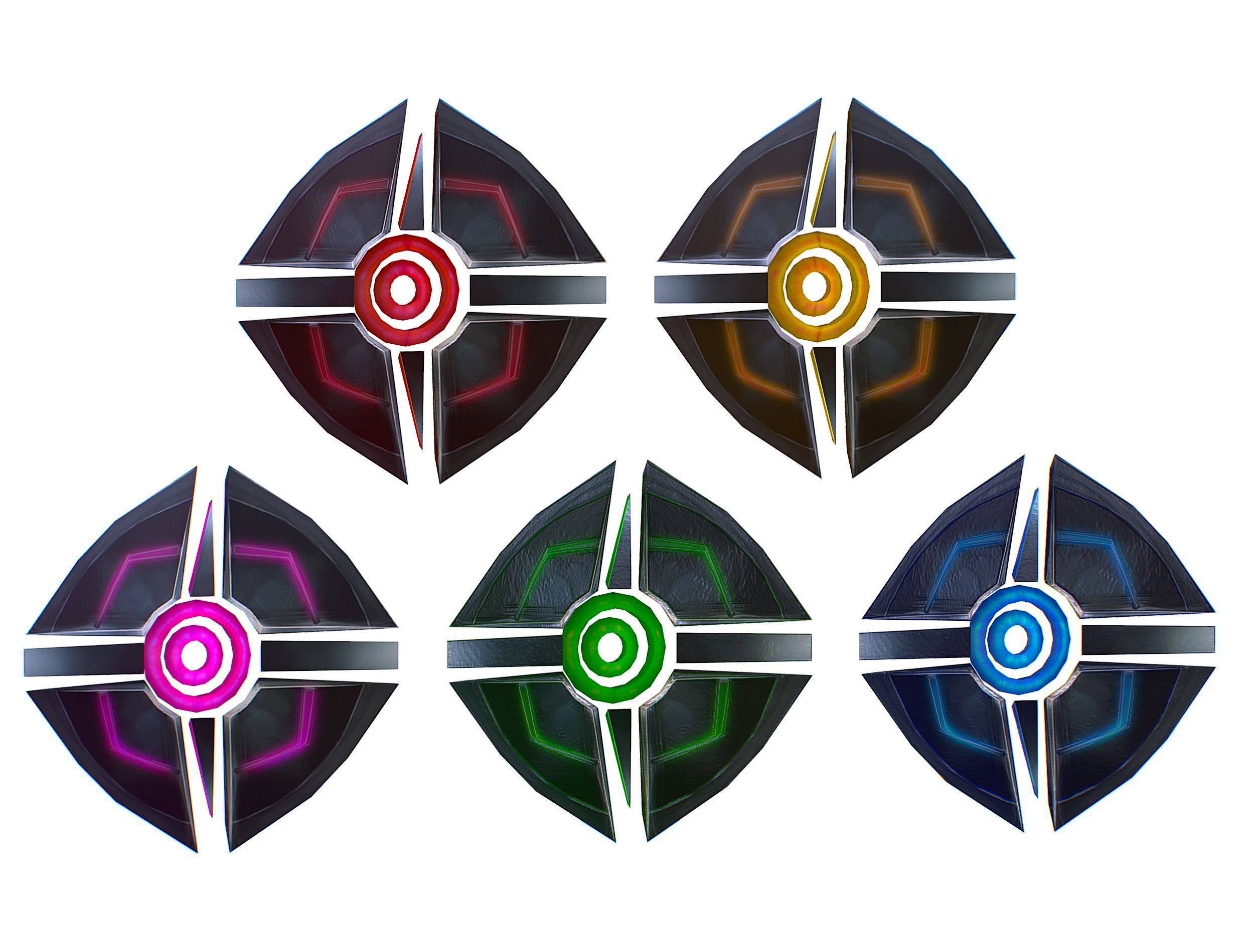 a Set of Shield Weapons Low-poly 3D model_8