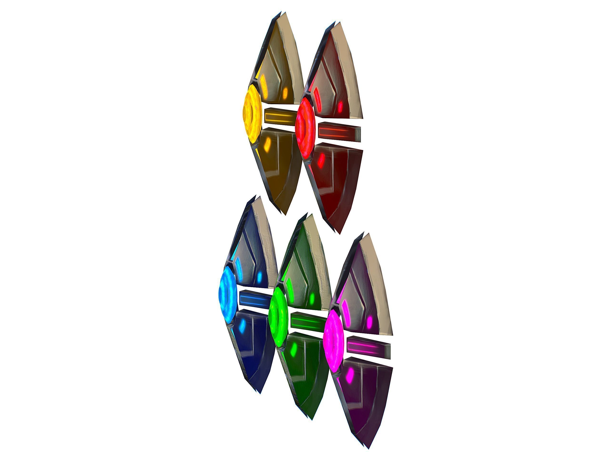 a Set of Shield Weapons Low-poly 3D model_4