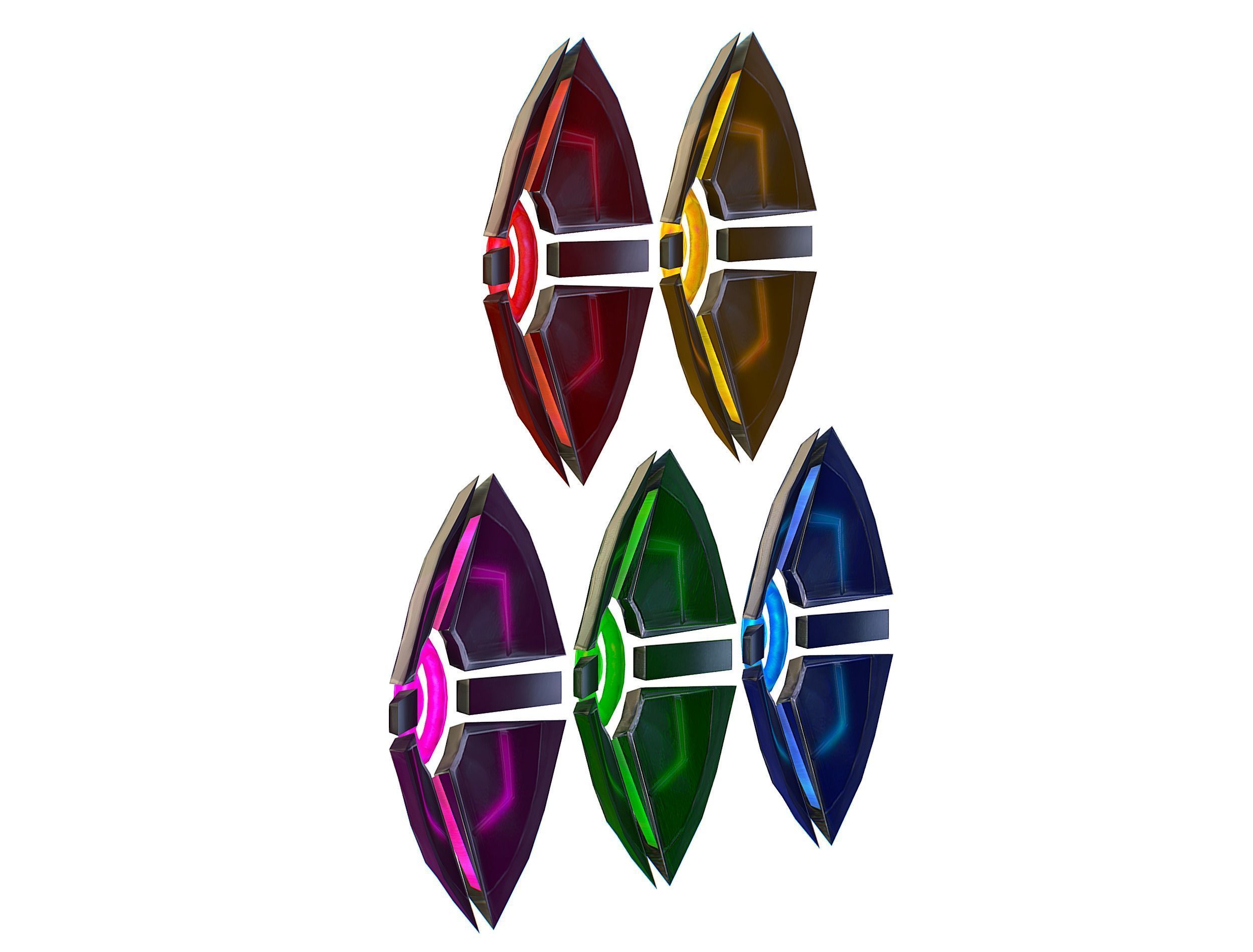 a Set of Shield Weapons Low-poly 3D model_6