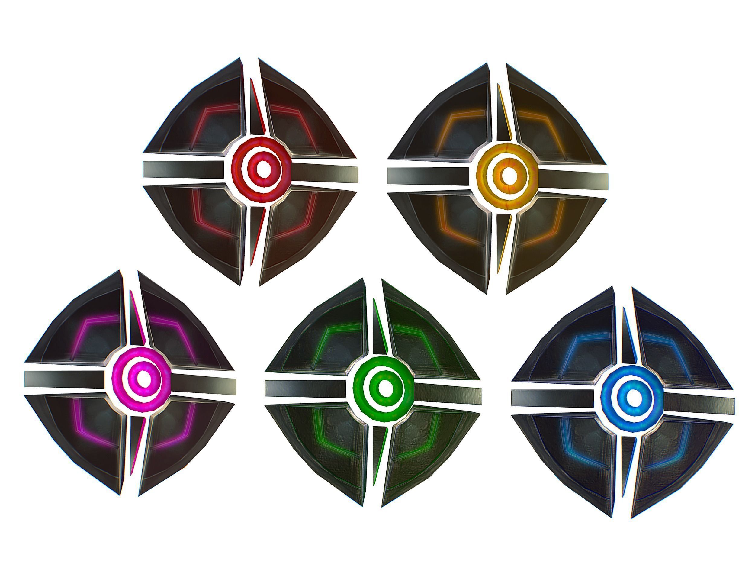 a Set of Shield Weapons Low-poly 3D model_9