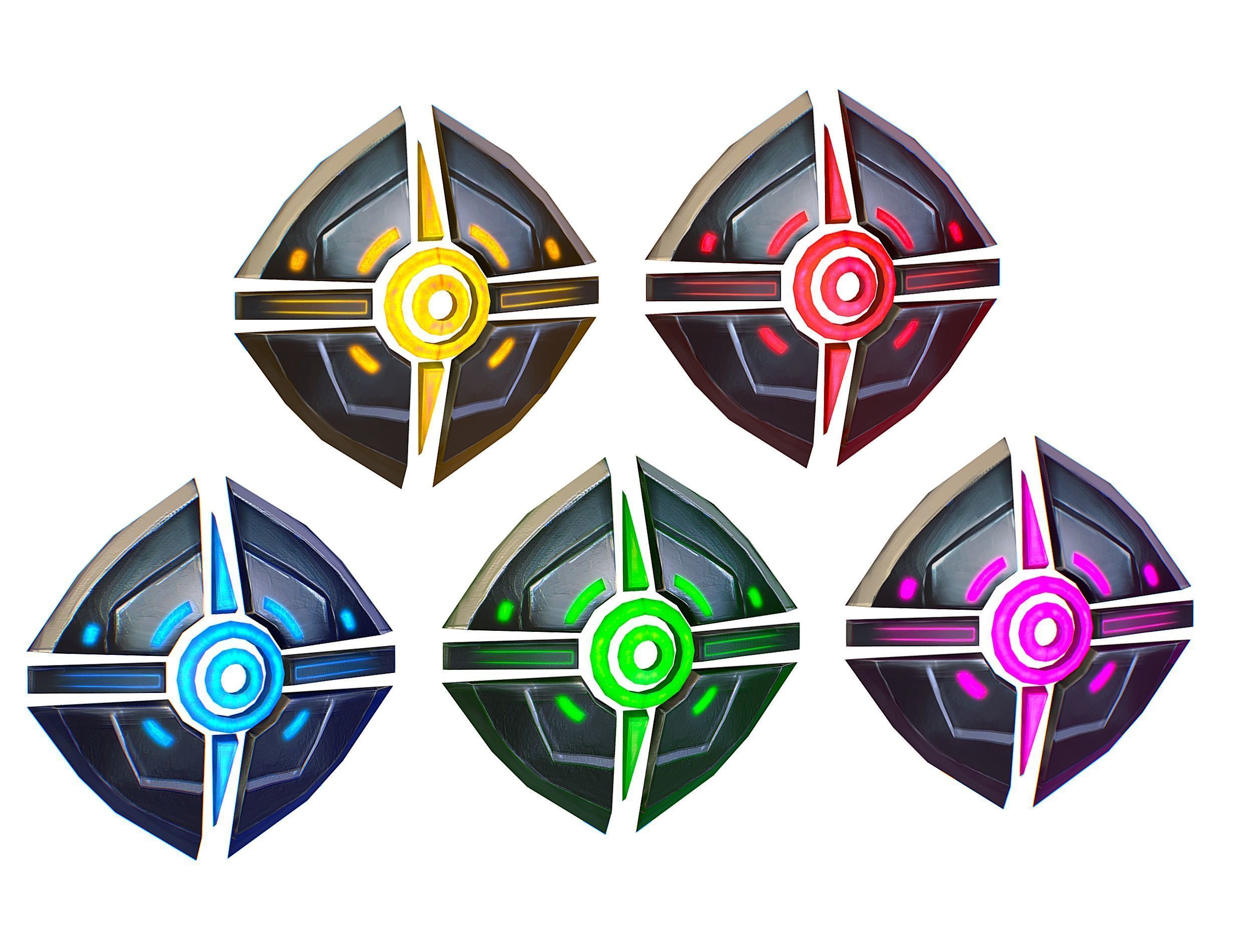 a Set of Shield Weapons Low-poly 3D model_13