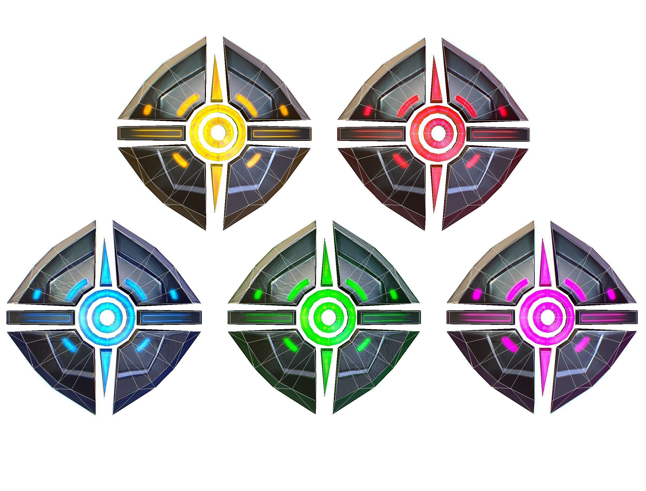 a Set of Shield Weapons Low-poly 3D model_19