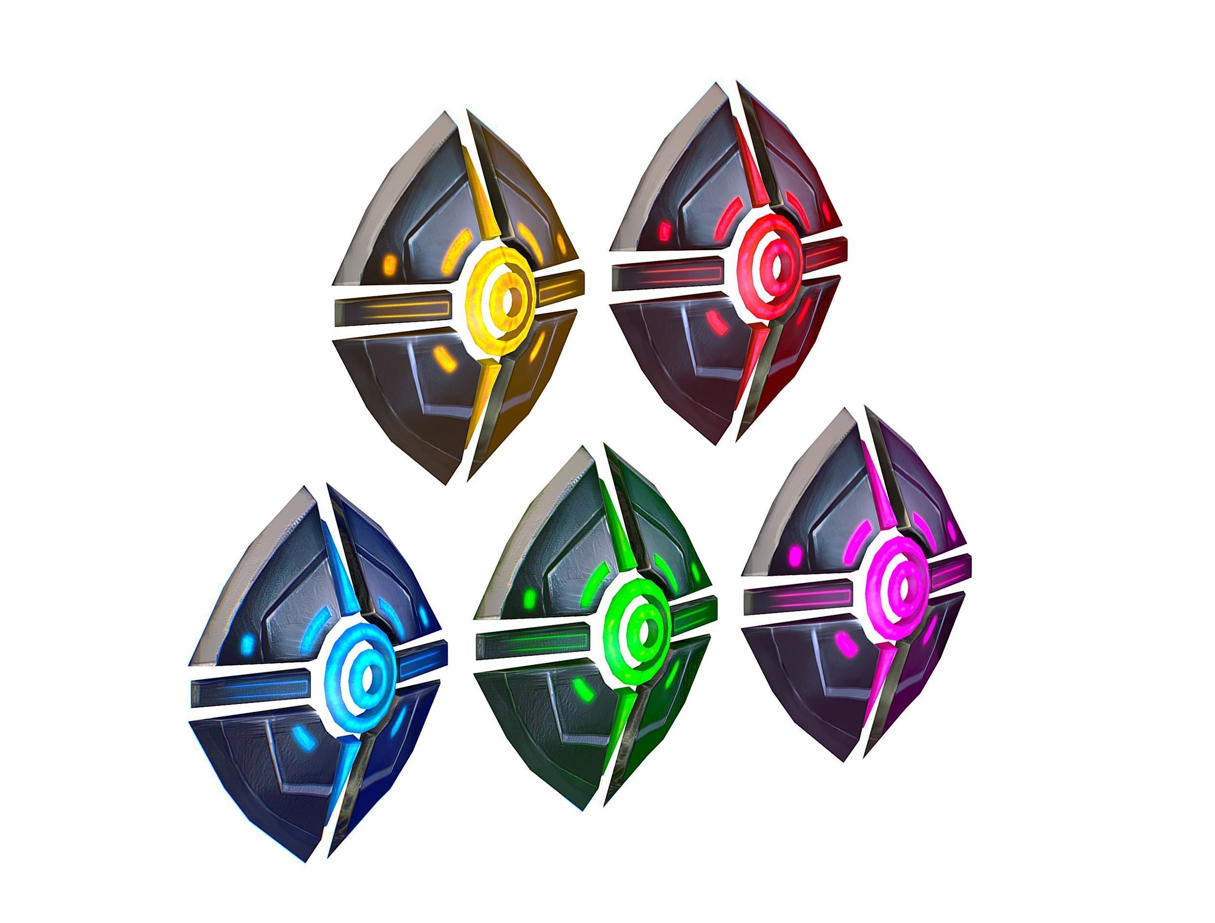 a Set of Shield Weapons Low-poly 3D model_12