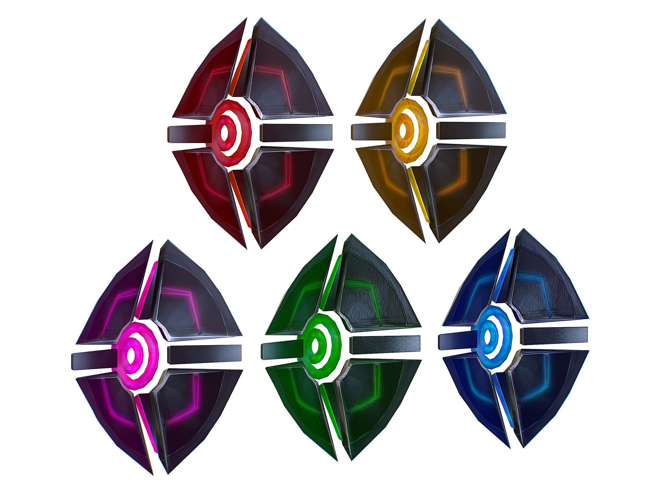 a Set of Shield Weapons Low-poly 3D model_7