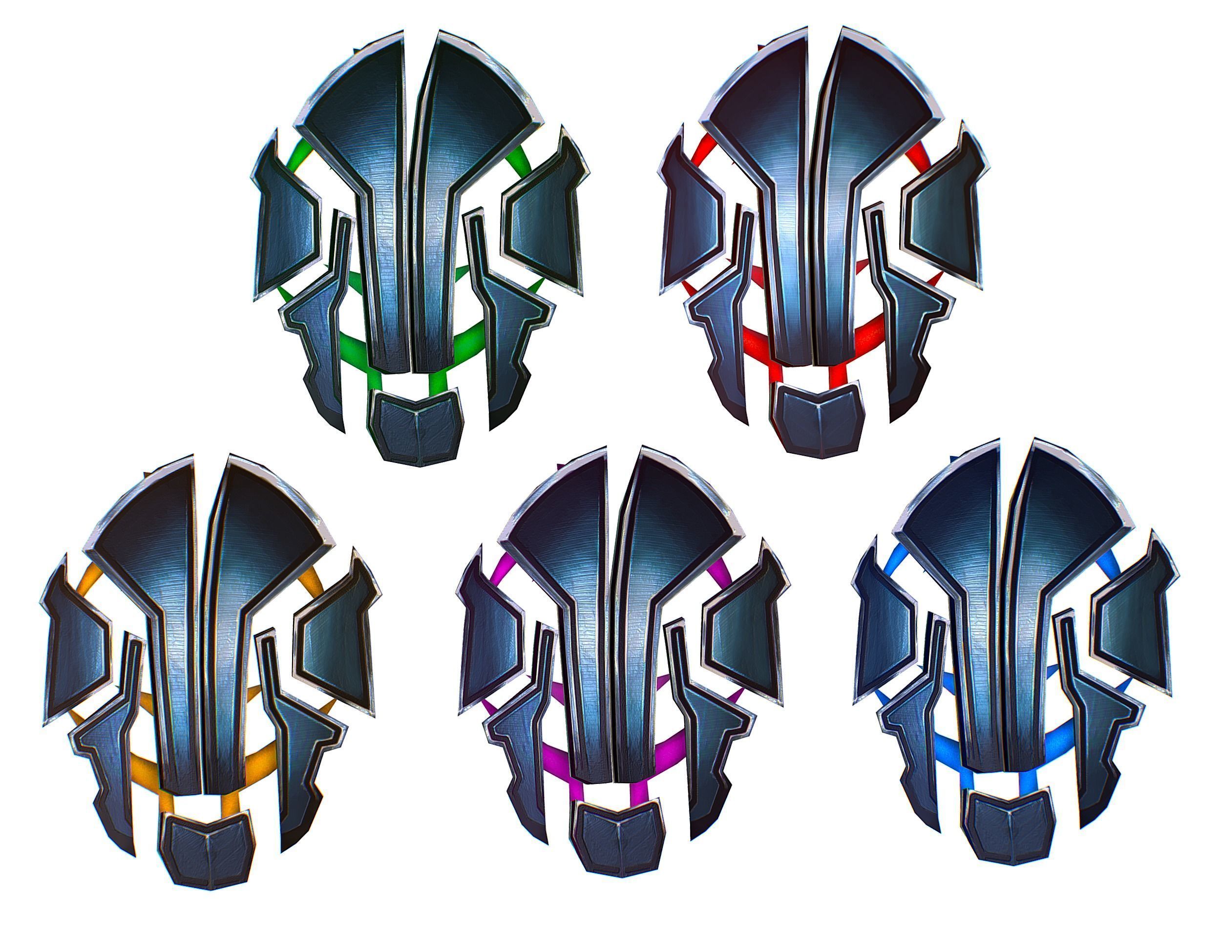 a Set of Shield Weapons Low-poly 3D model_8