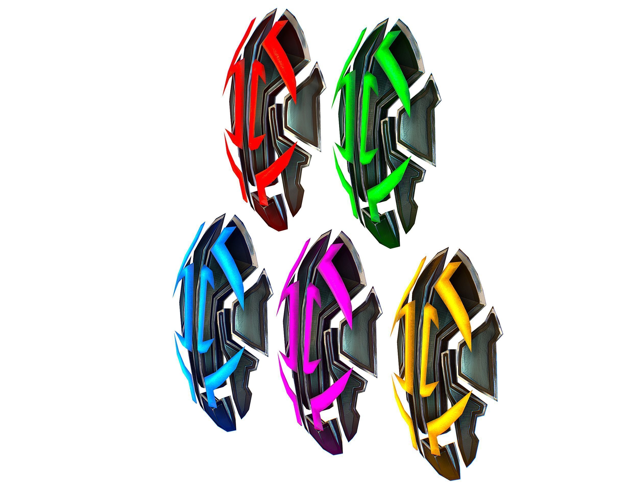 a Set of Shield Weapons Low-poly 3D model_3
