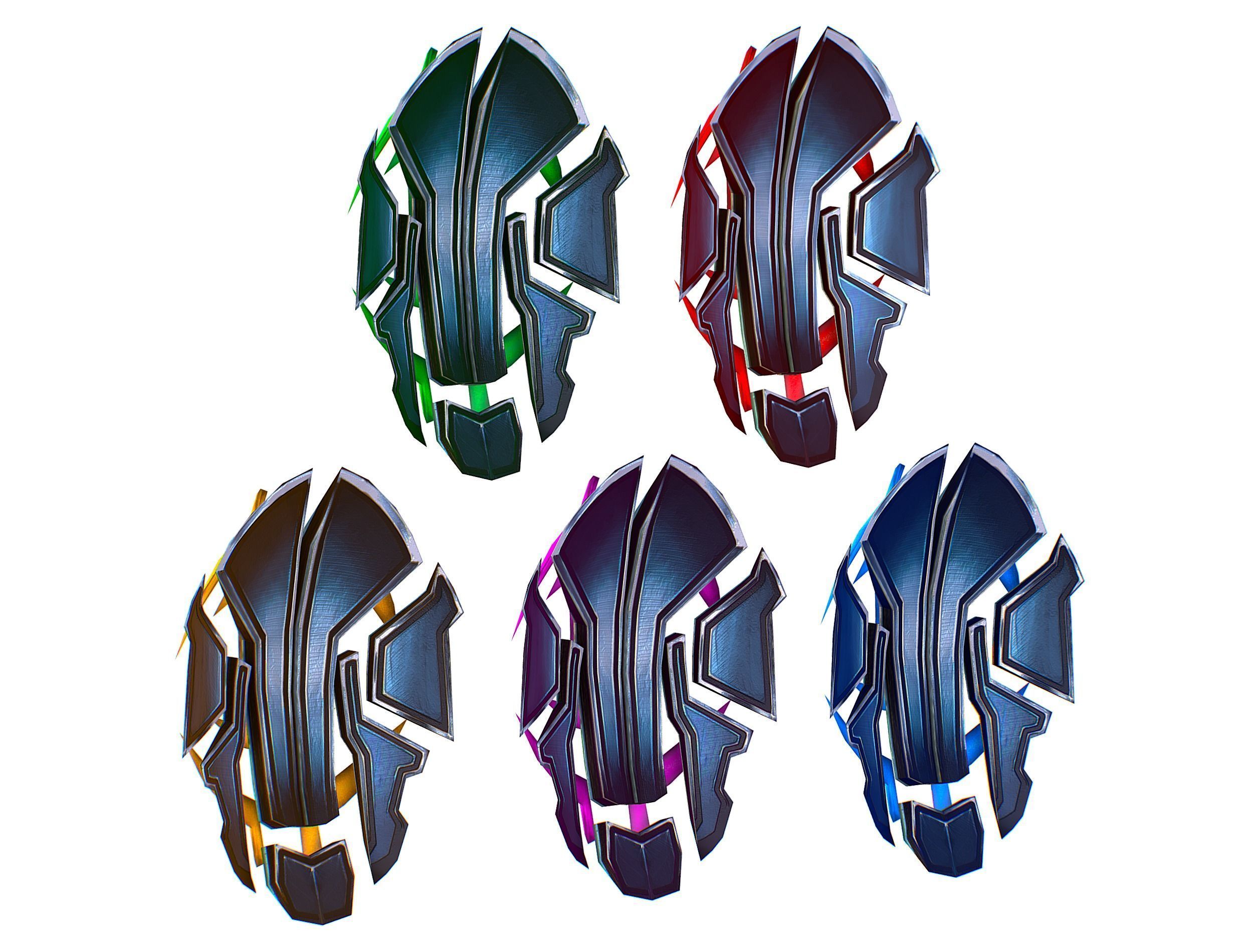 a Set of Shield Weapons Low-poly 3D model_7