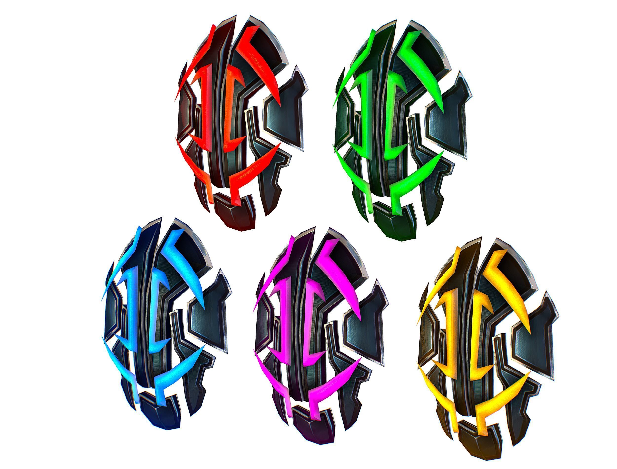 a Set of Shield Weapons Low-poly 3D model_2