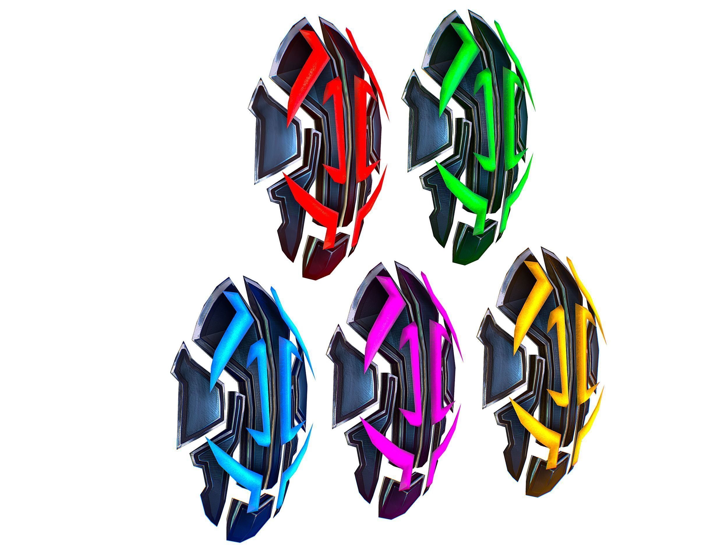 a Set of Shield Weapons Low-poly 3D model_13