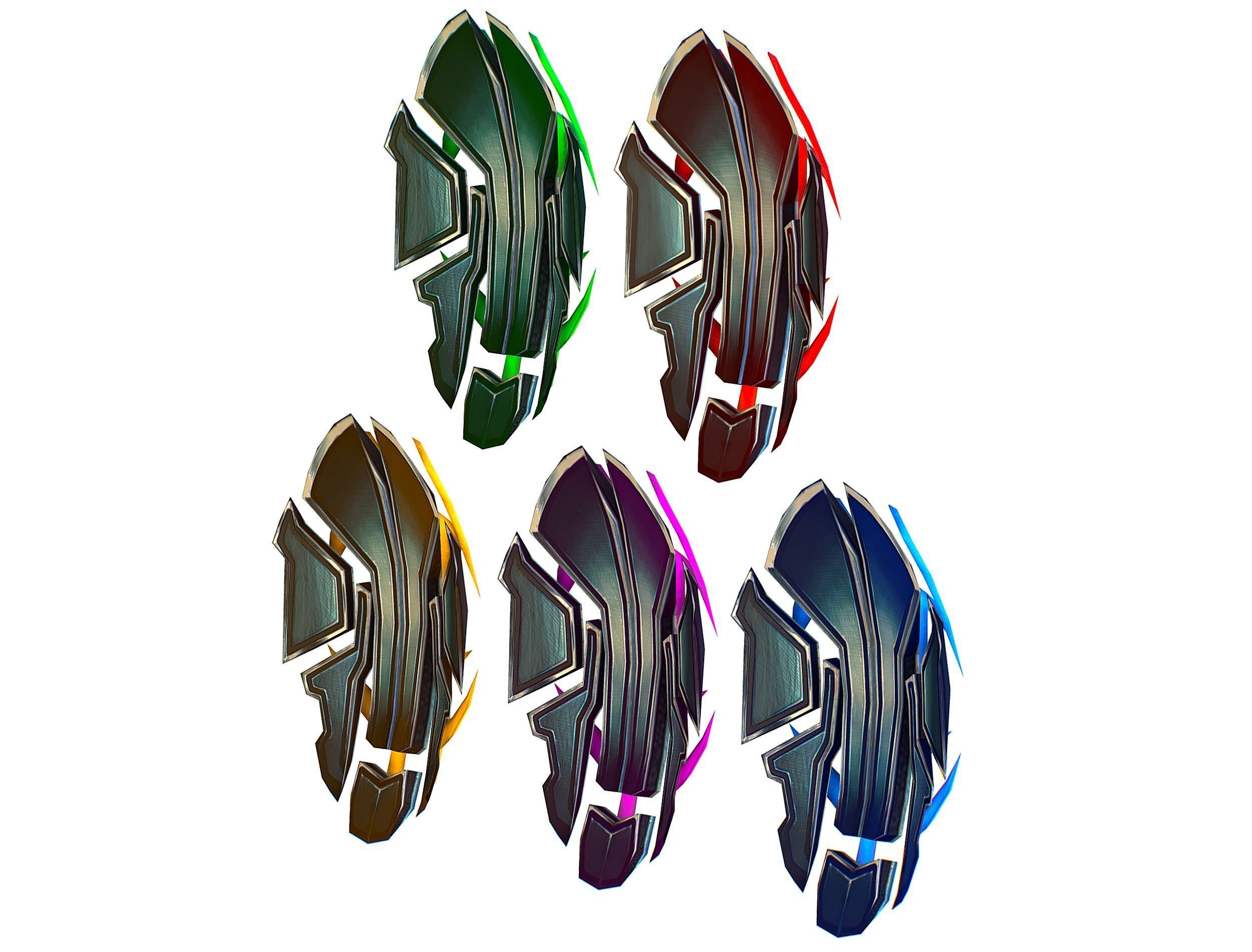 a Set of Shield Weapons Low-poly 3D model_10