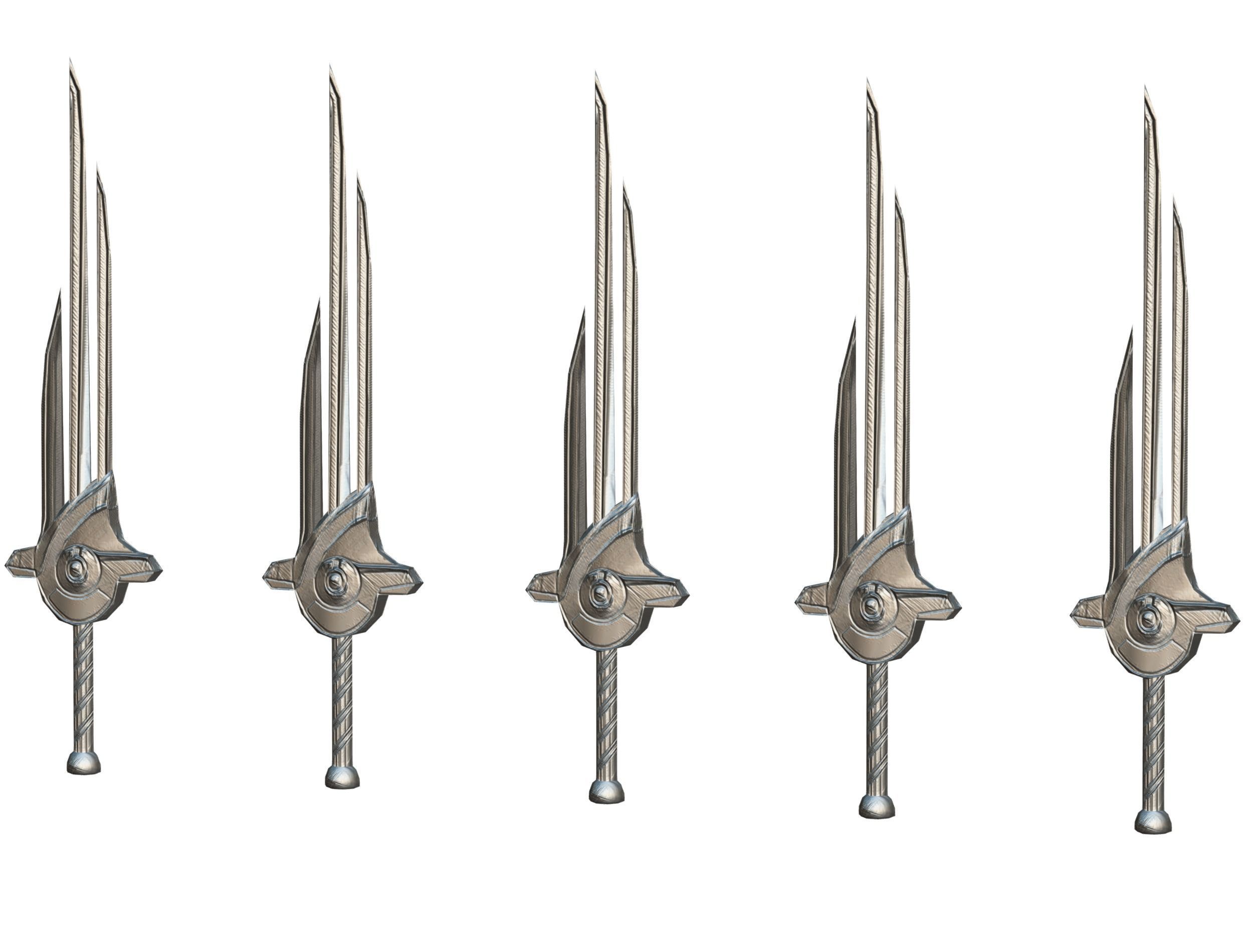 a set of cutting weapons Low-poly 3D model_25