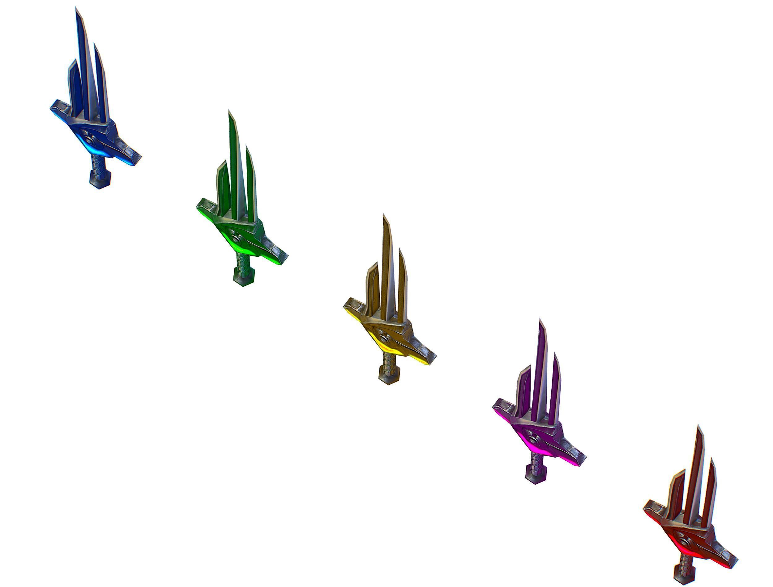 a set of cutting weapons Low-poly 3D model_21
