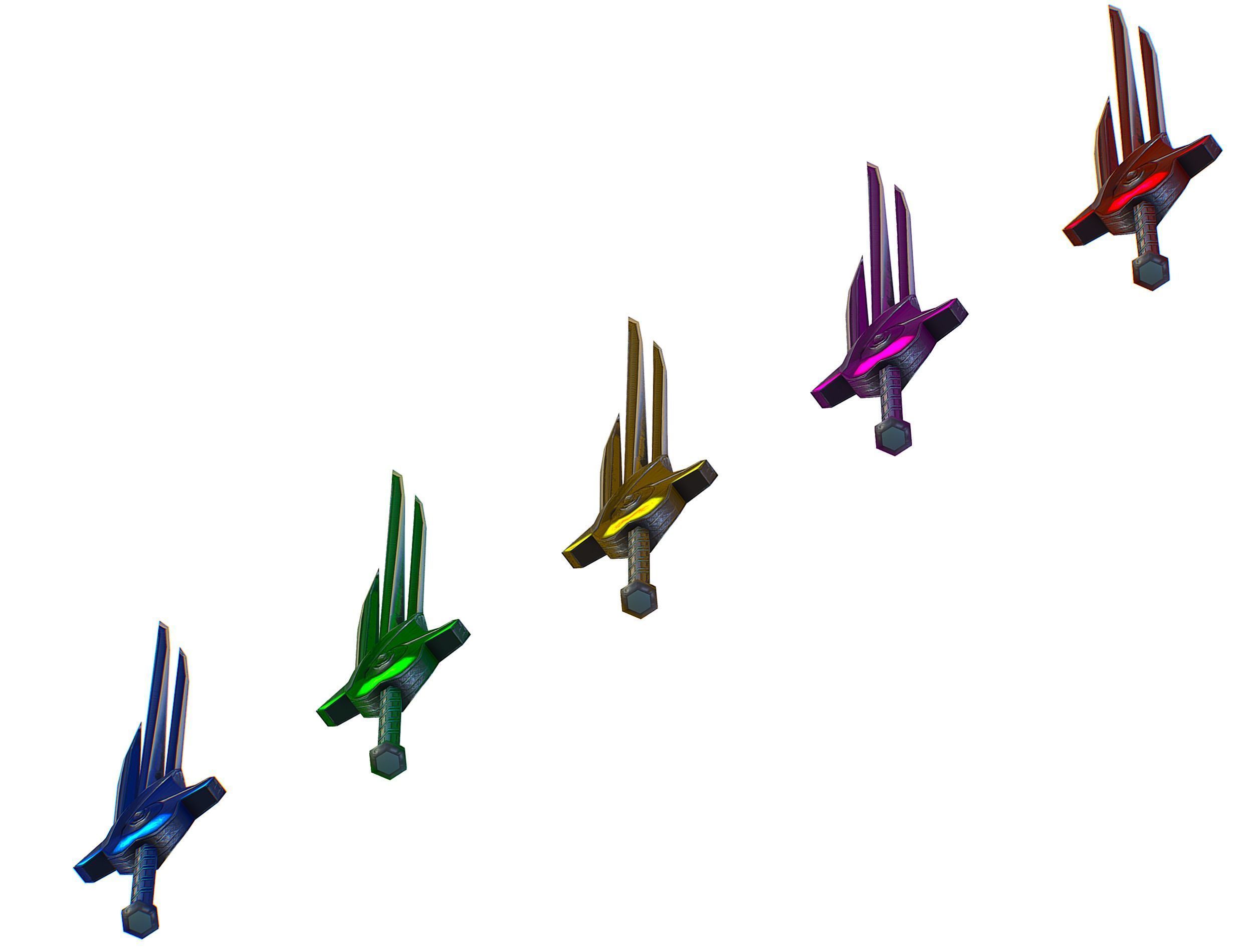 a set of cutting weapons Low-poly 3D model_22