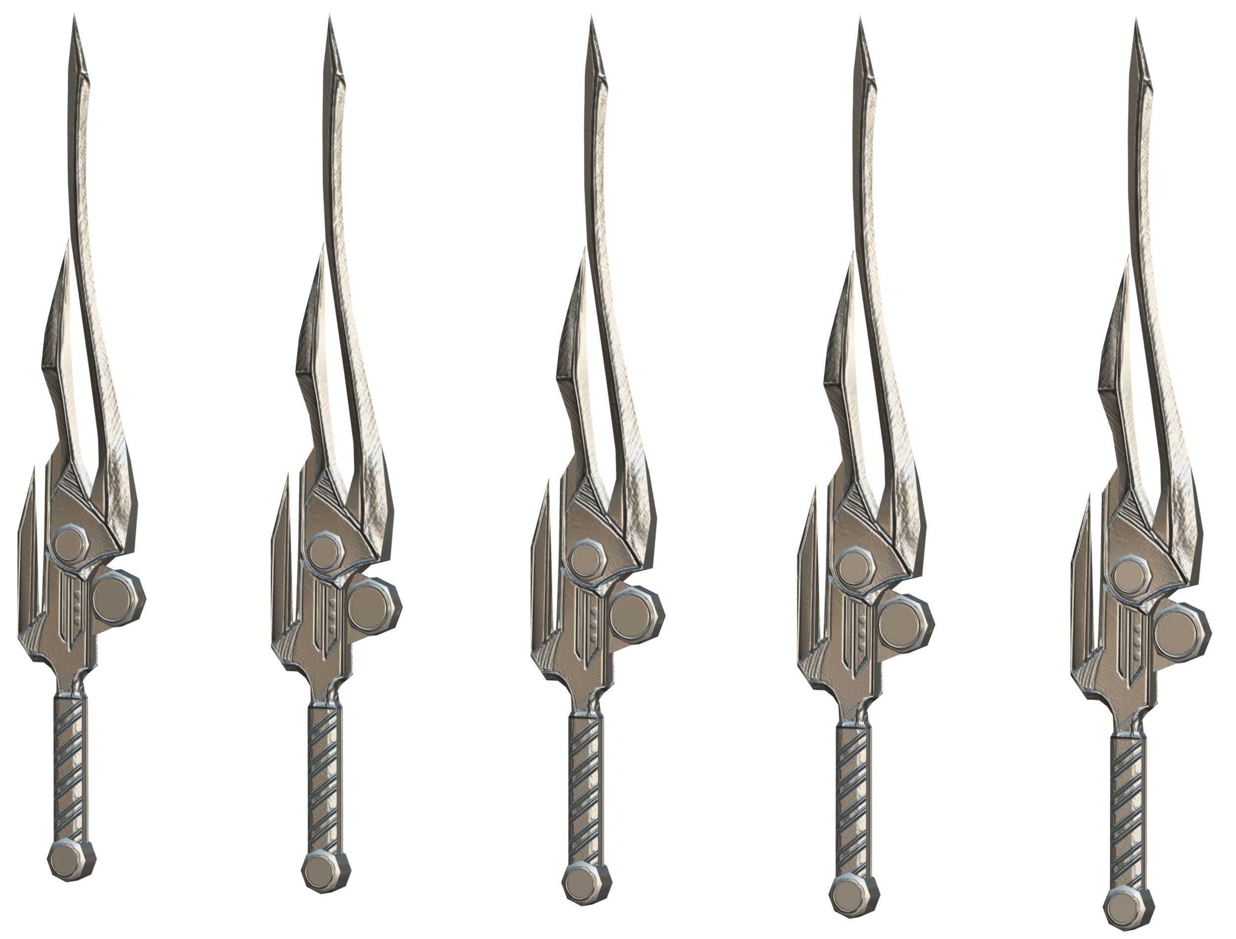 a set of cutting weapons Low-poly 3D model_20