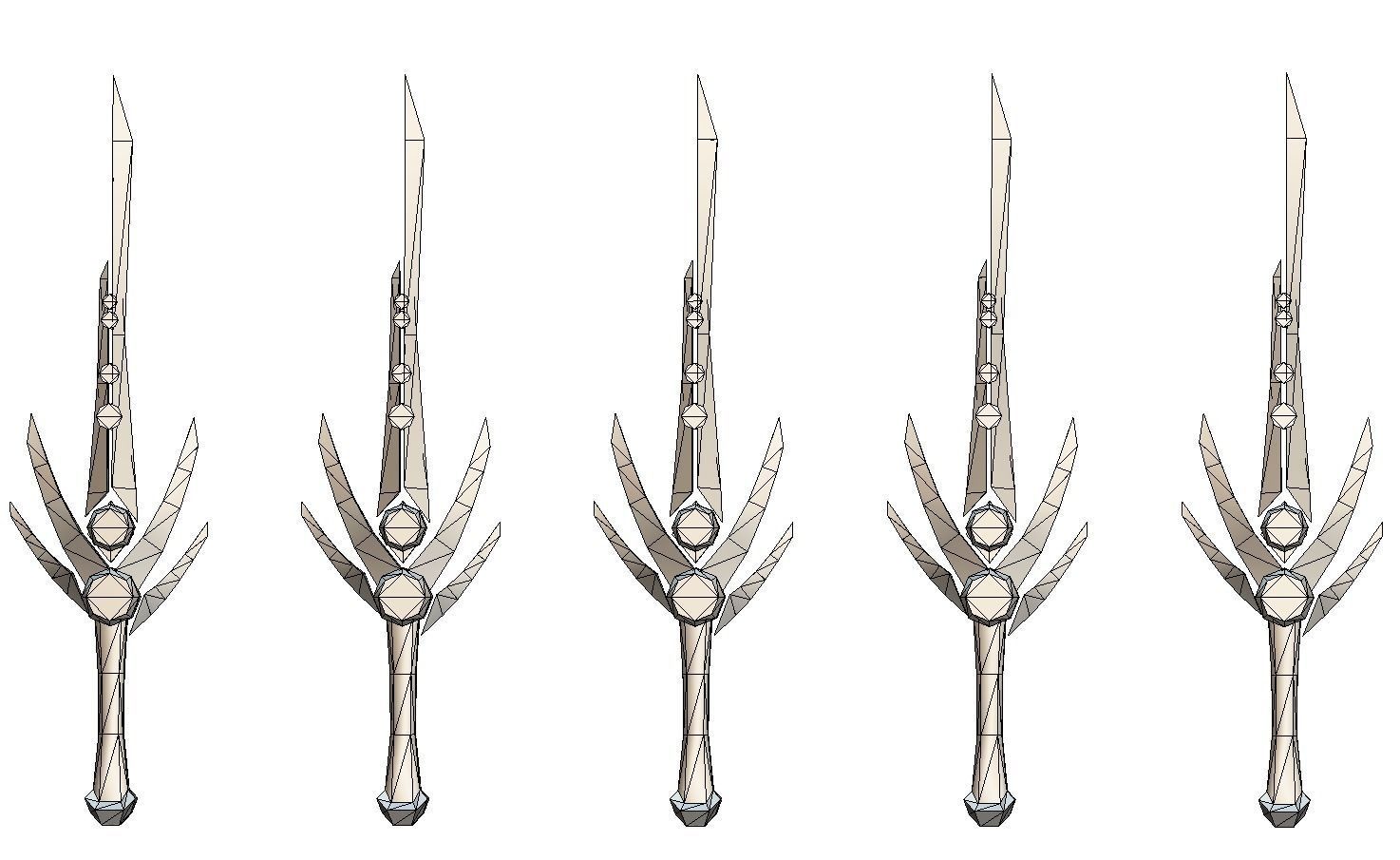 a set of cutting weapons Low-poly 3D model_25