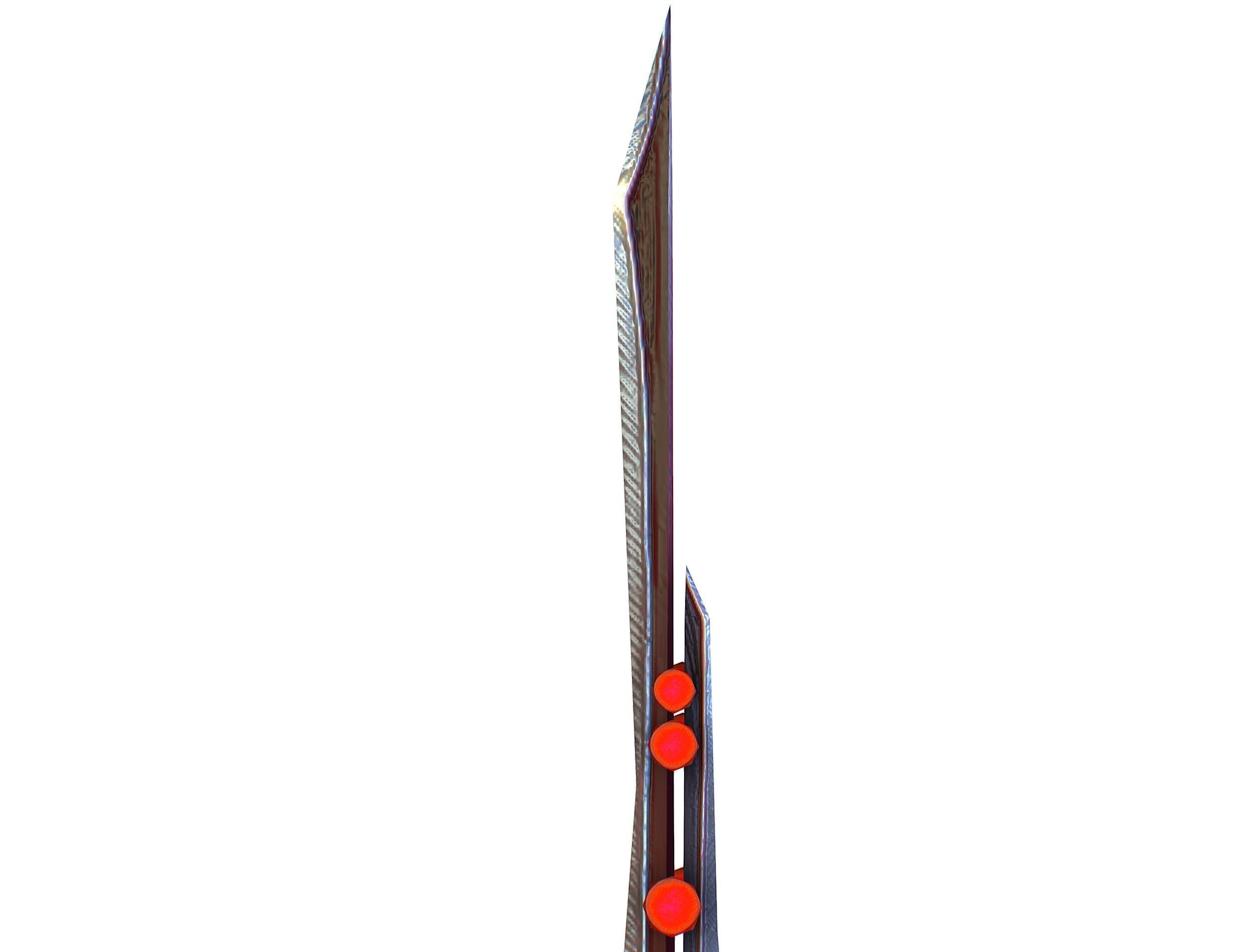 a set of cutting weapons Low-poly 3D model_17