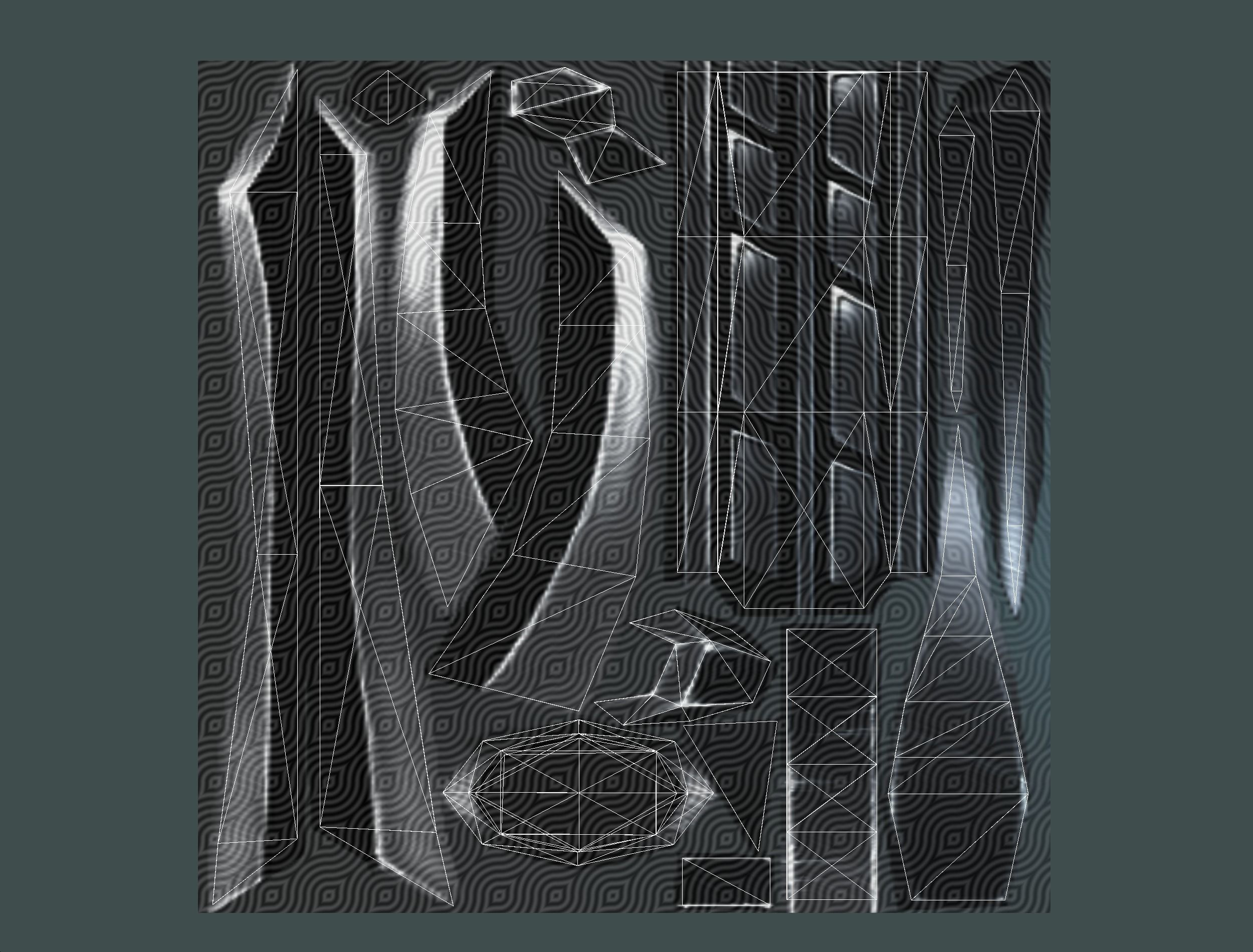 a set of cutting weapons Low-poly 3D model_24