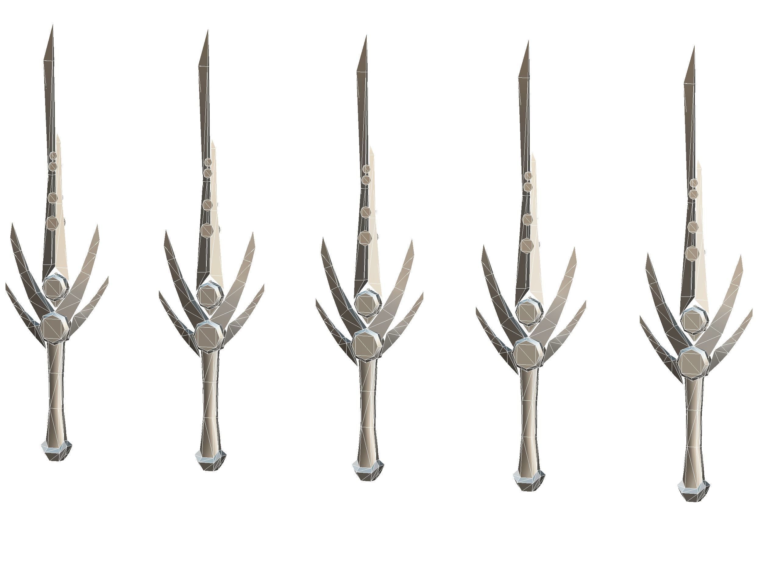 a set of cutting weapons Low-poly 3D model_21