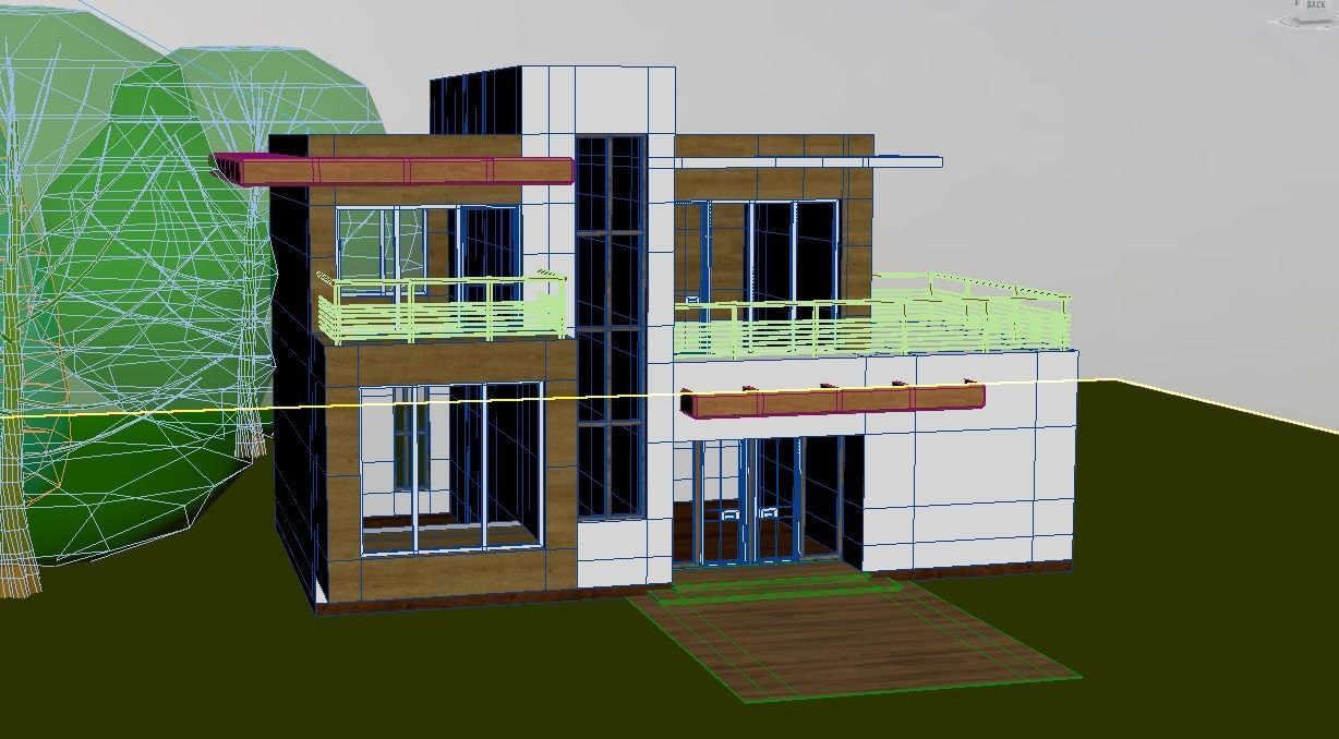  house in style high technologies  Low-poly 3D model_4