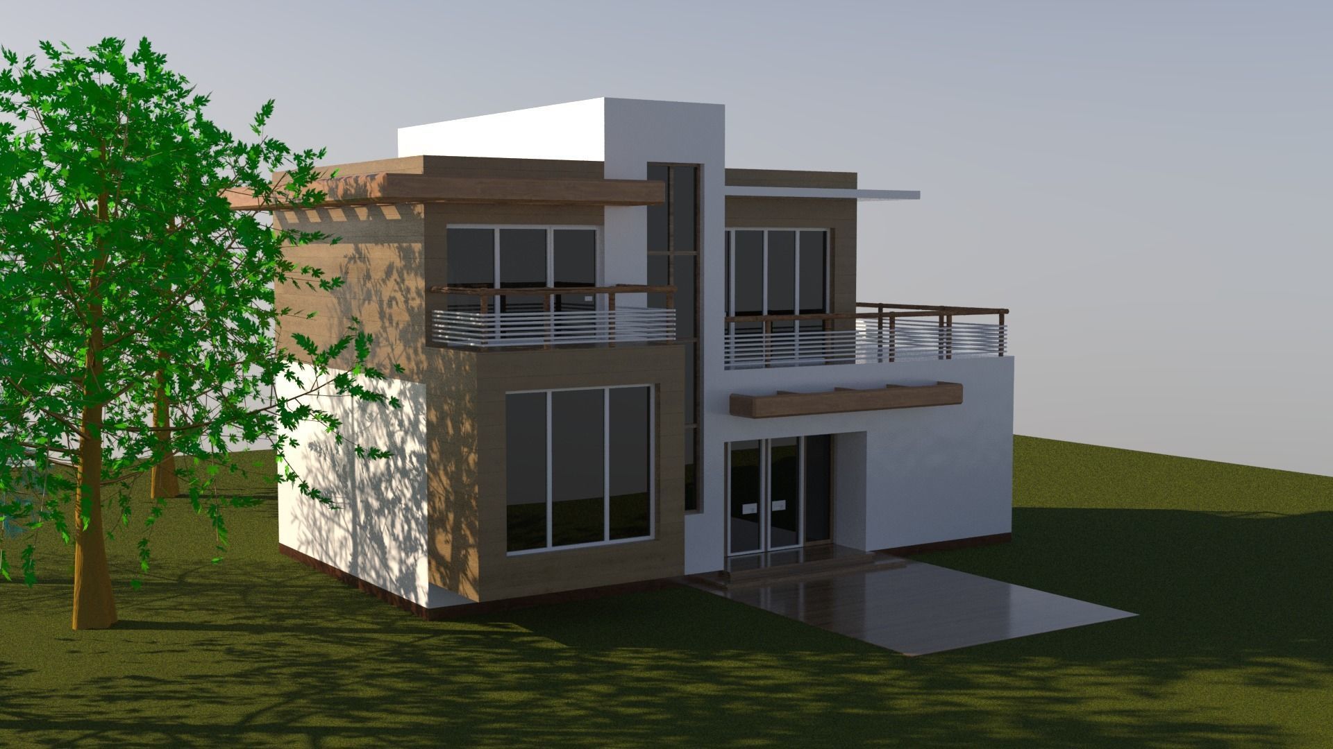  house in style high technologies  Low-poly 3D model_2