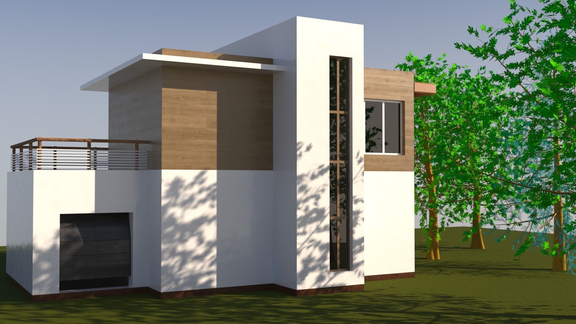  house in style high technologies  Low-poly 3D model_1