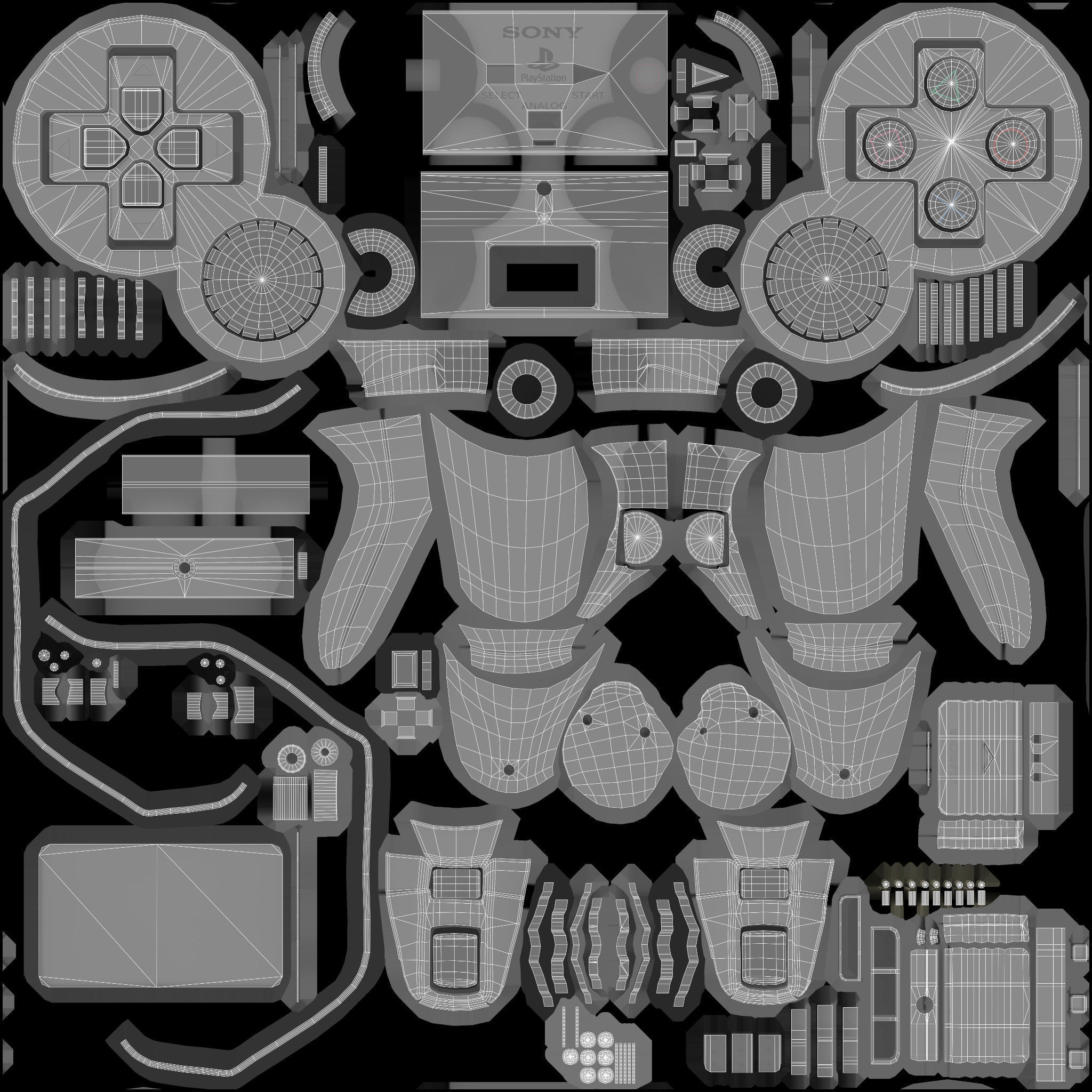 Sony PlayStation PS1 SCPH-1002 Low-poly 3D model_49