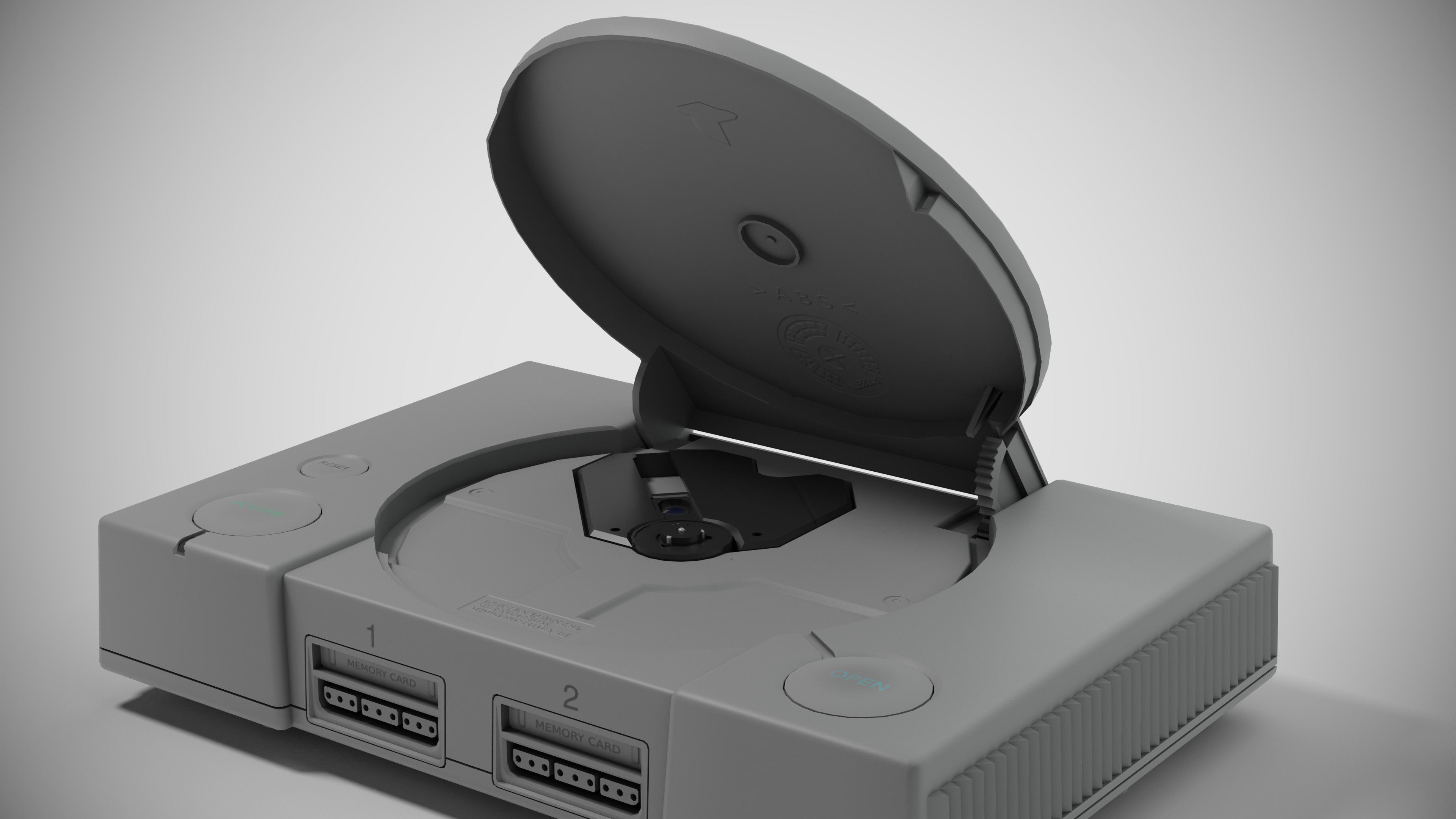 Sony PlayStation PS1 SCPH-1002 Low-poly 3D model_17