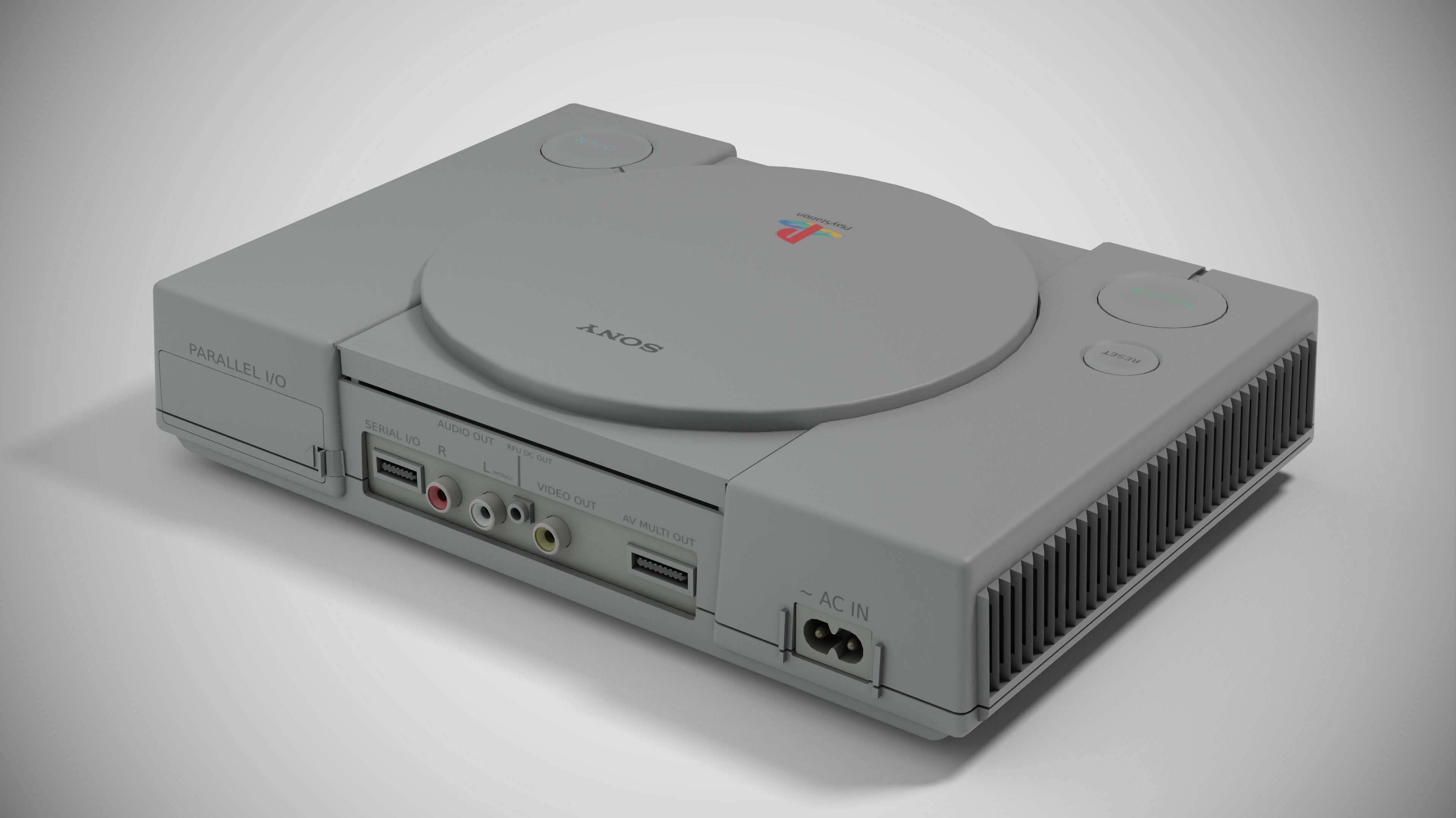 Sony PlayStation PS1 SCPH-1002 Low-poly 3D model_19