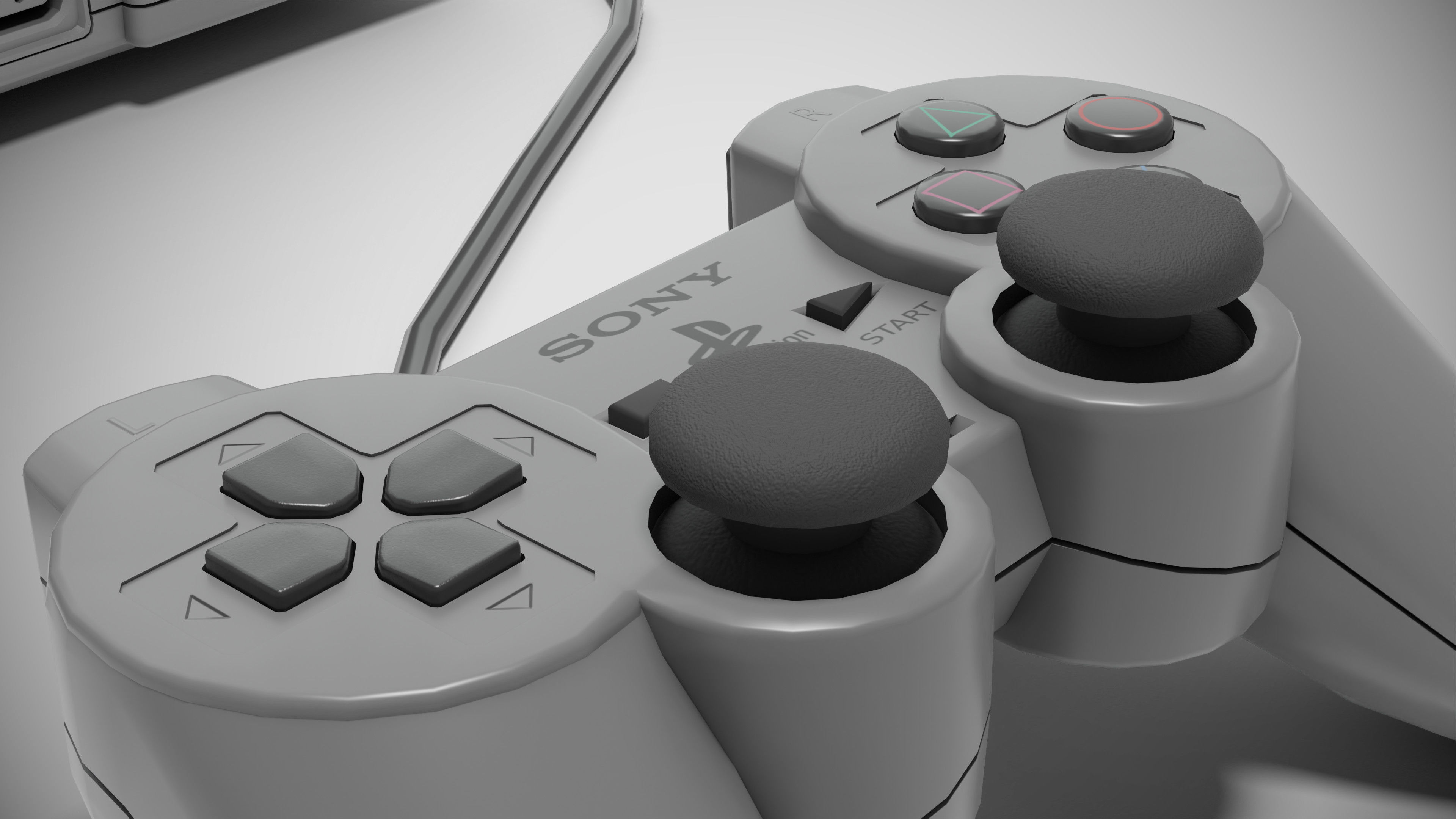 Sony PlayStation PS1 SCPH-1002 Low-poly 3D model_6