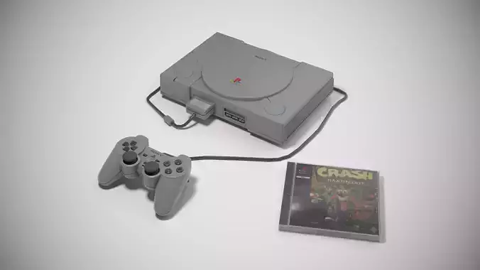 Sony PlayStation PS1 SCPH-1002 Low-poly 3D model