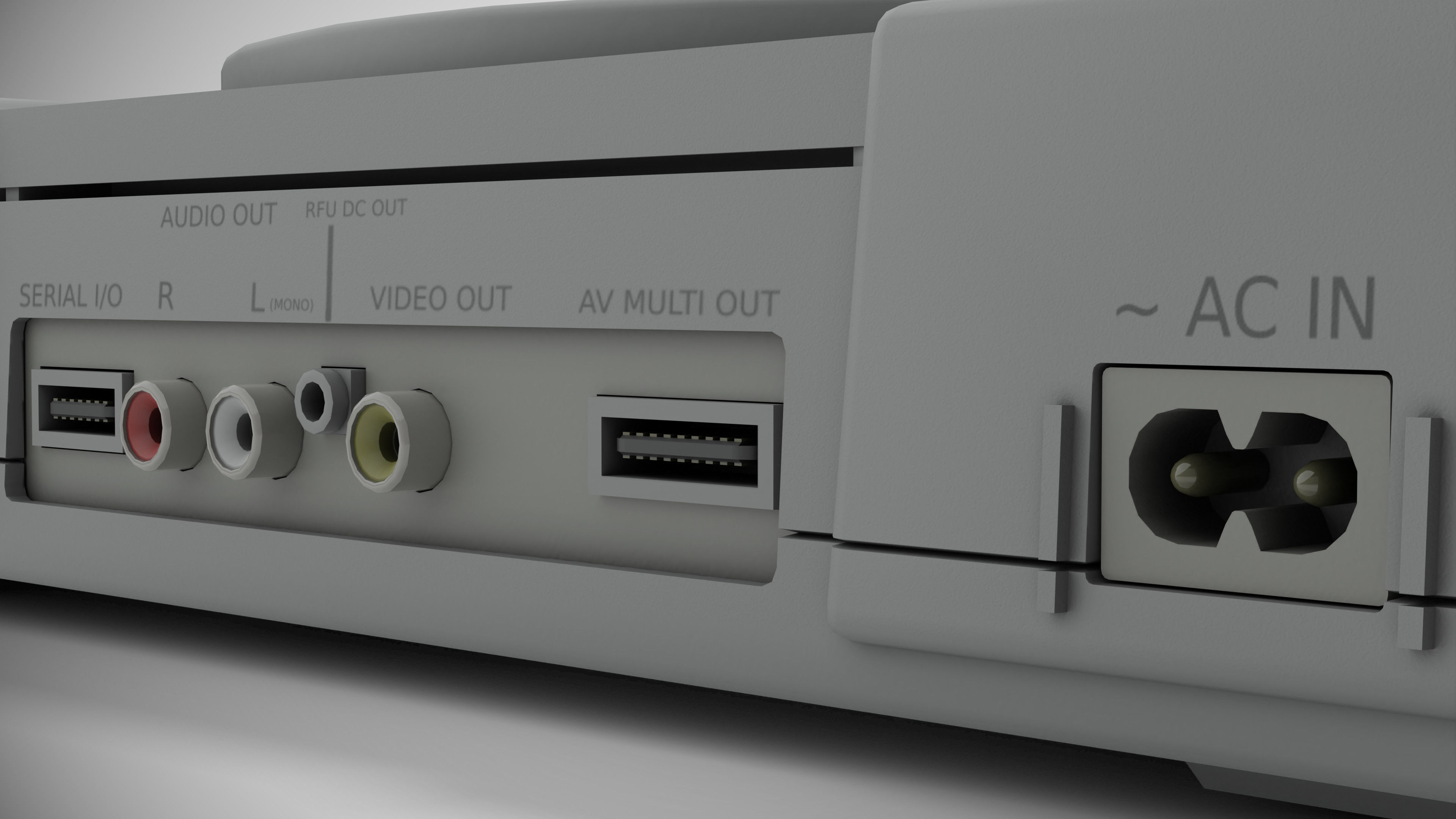 Sony PlayStation PS1 SCPH-1002 Low-poly 3D model_20