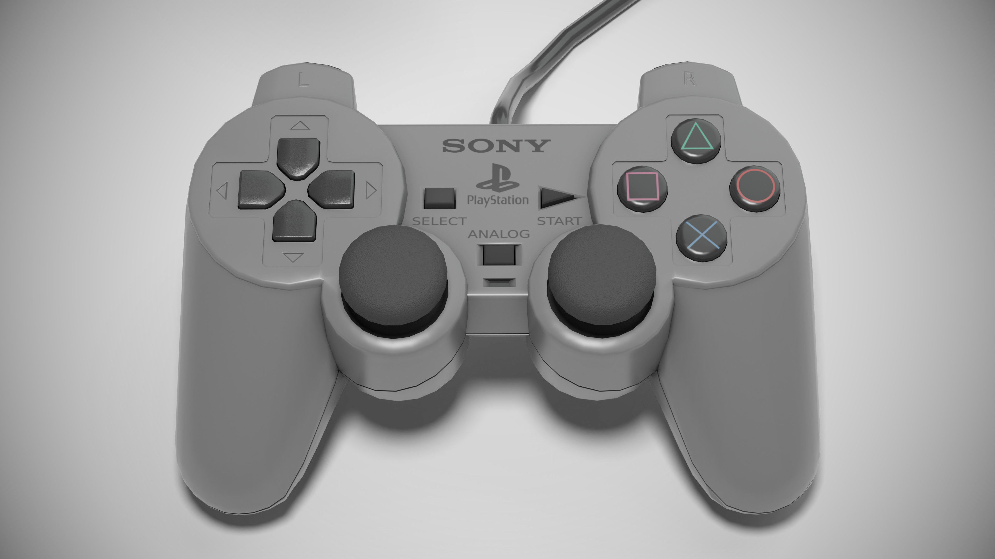 Sony PlayStation PS1 SCPH-1002 Low-poly 3D model_5