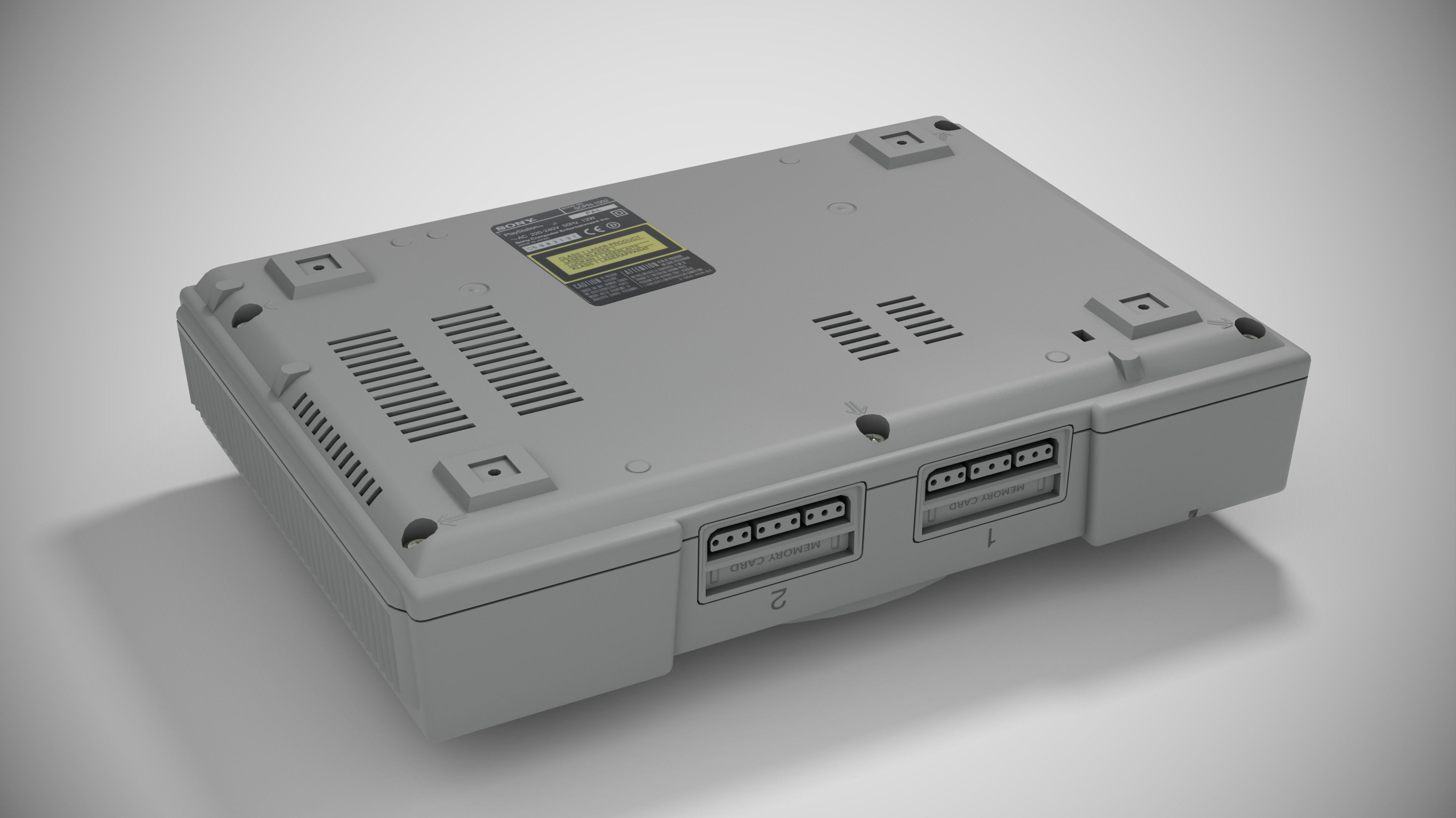 Sony PlayStation PS1 SCPH-1002 Low-poly 3D model_14