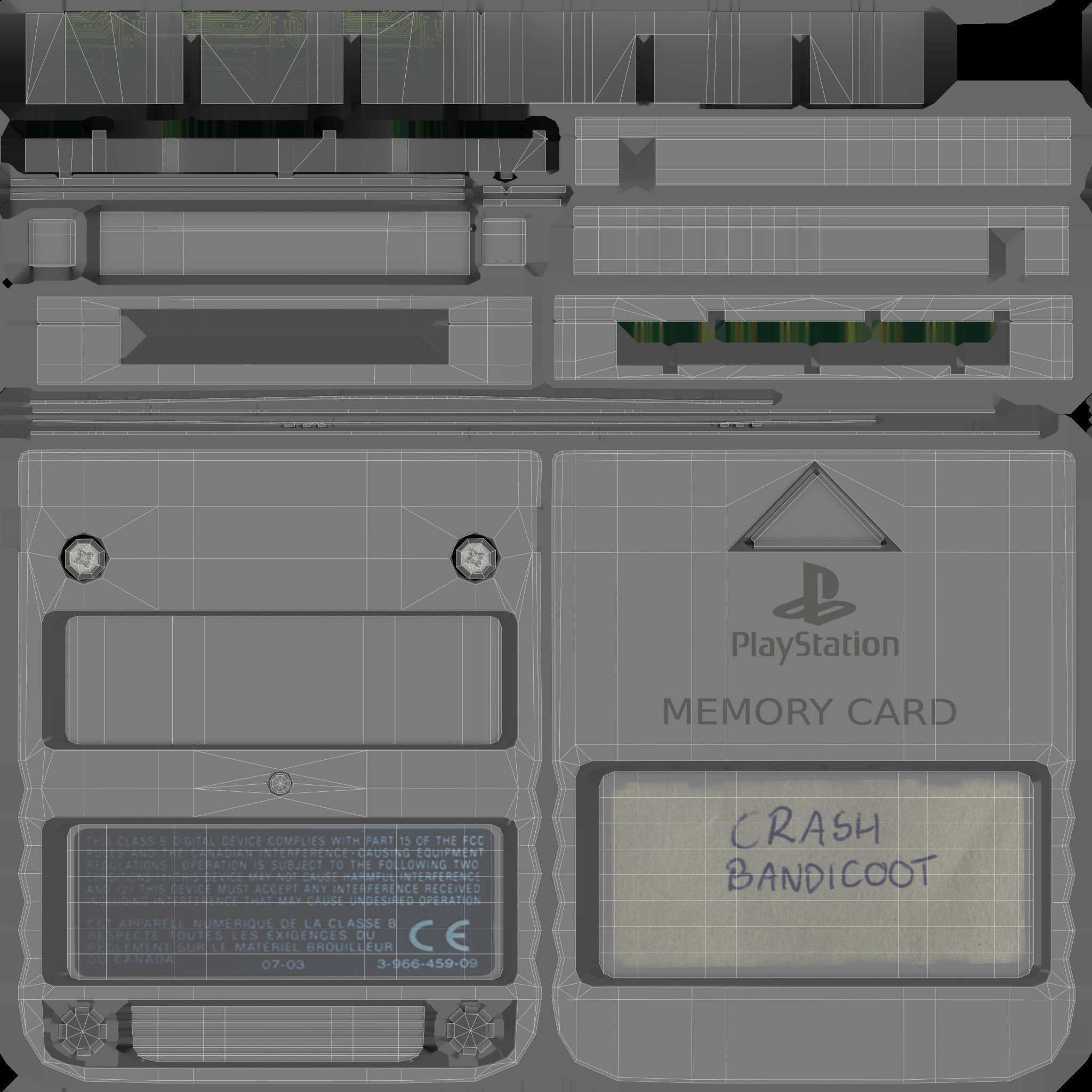 Sony PlayStation PS1 SCPH-1002 Low-poly 3D model_50