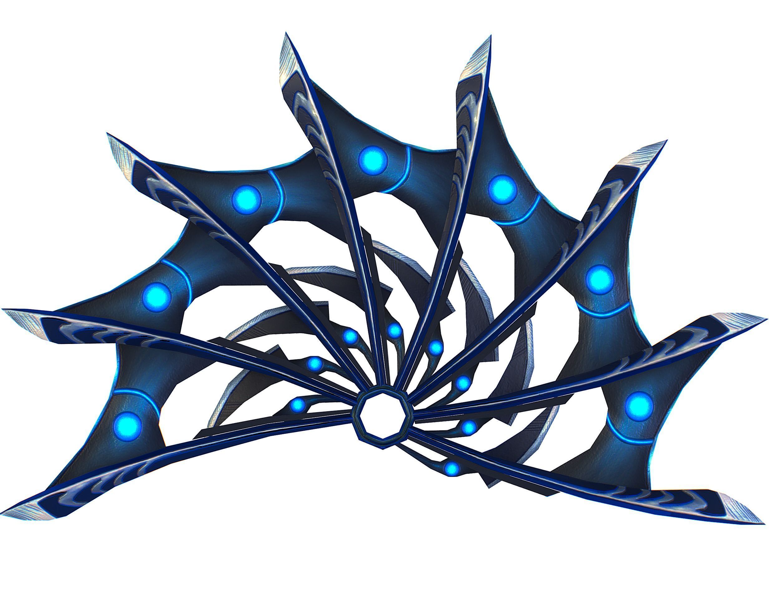 a Set of Fan Weapons Low-poly 3D model_12