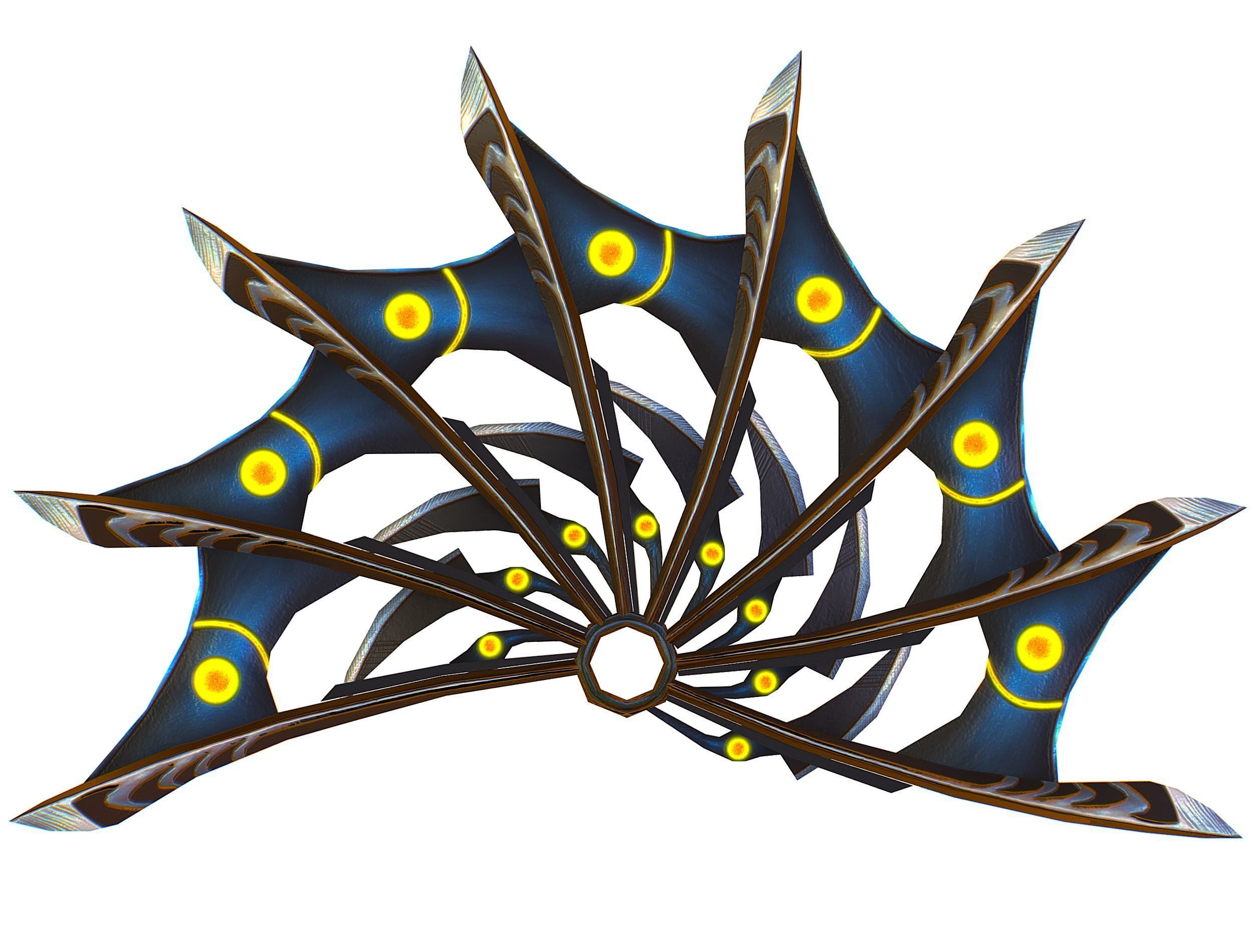 a Set of Fan Weapons Low-poly 3D model_16