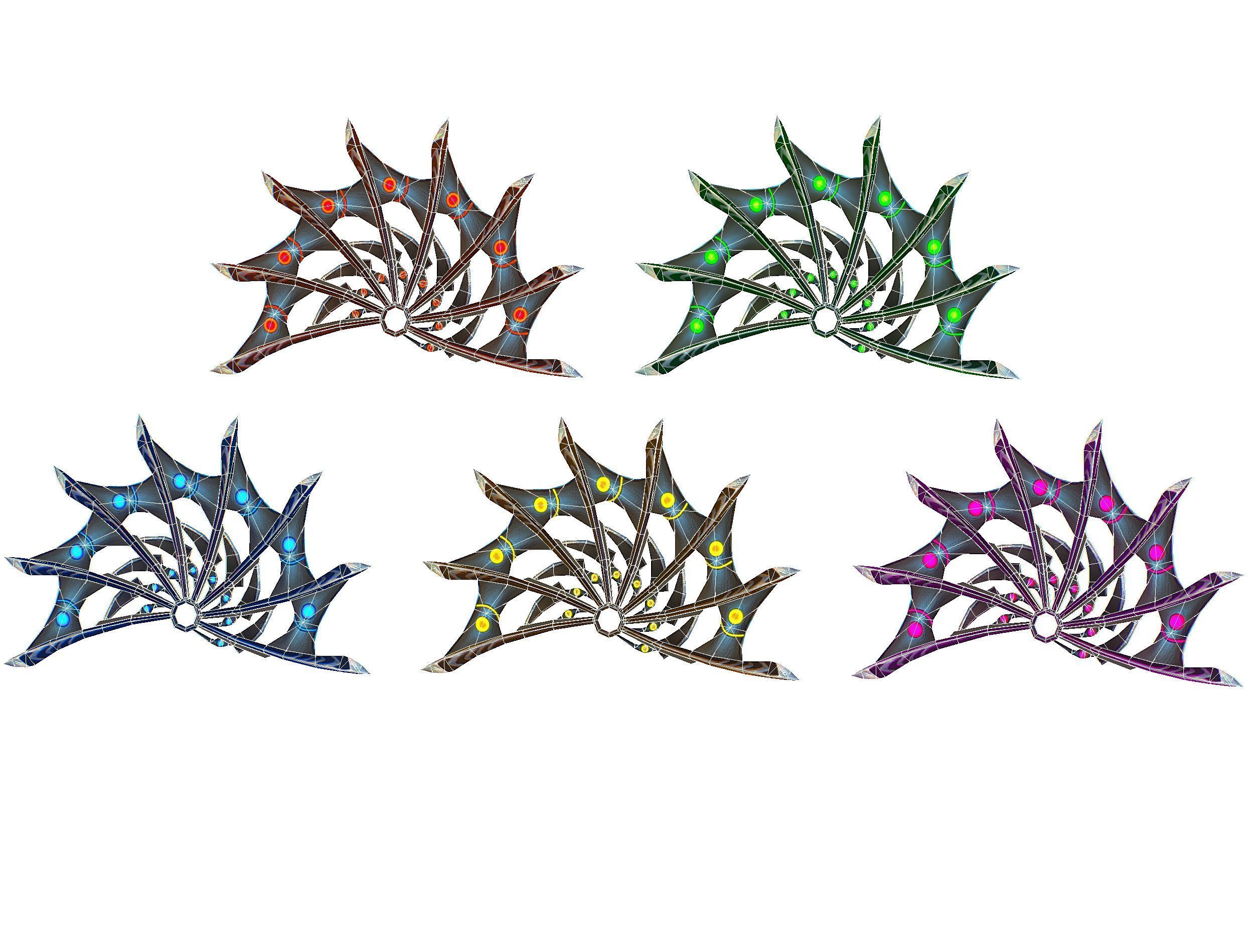 a Set of Fan Weapons Low-poly 3D model_17