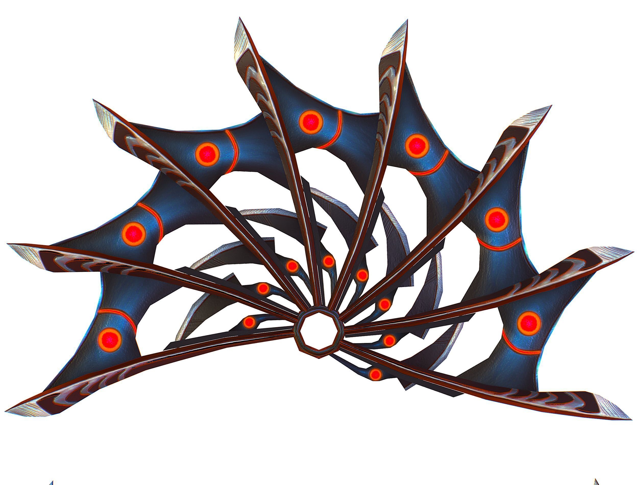 a Set of Fan Weapons Low-poly 3D model_13