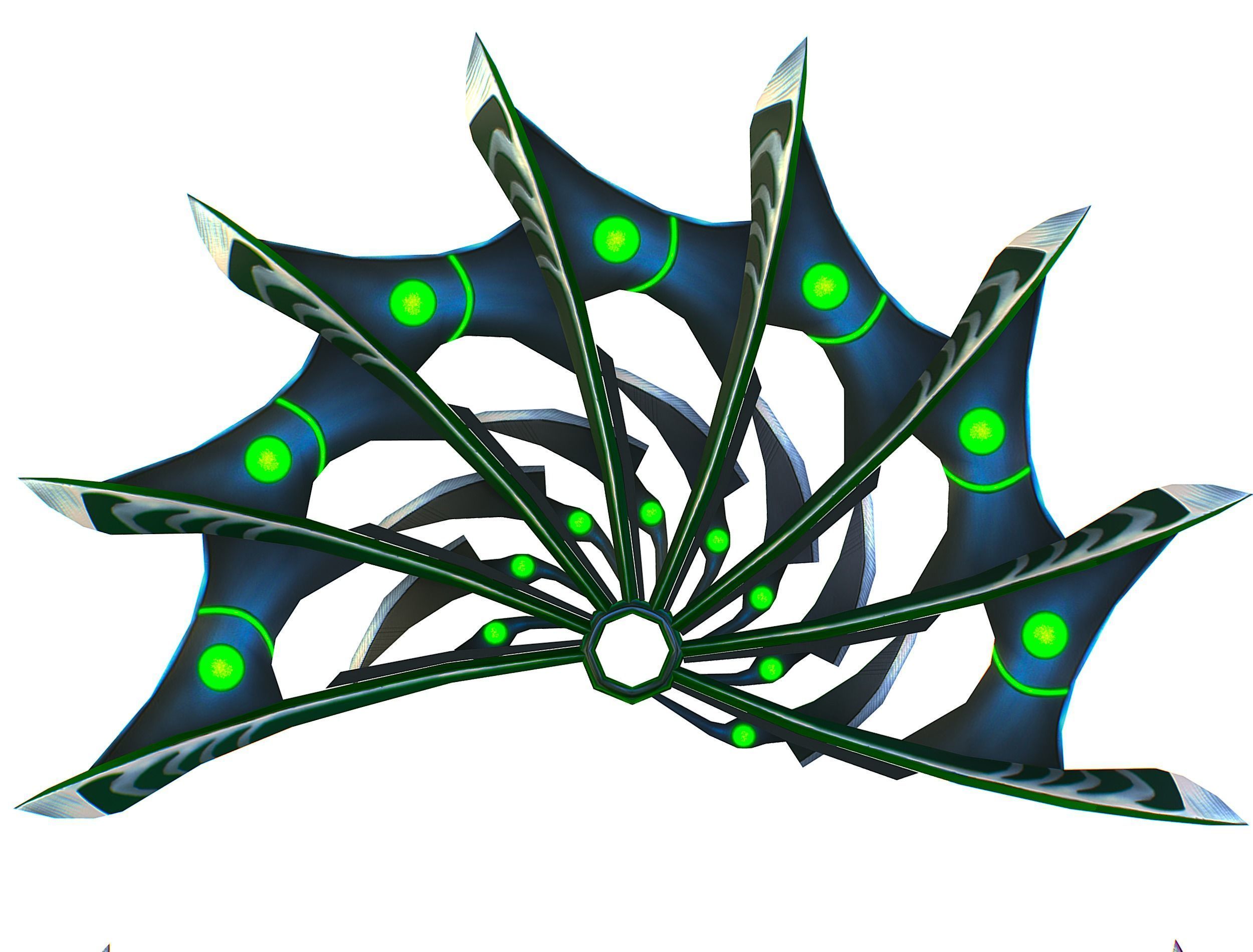 a Set of Fan Weapons Low-poly 3D model_14