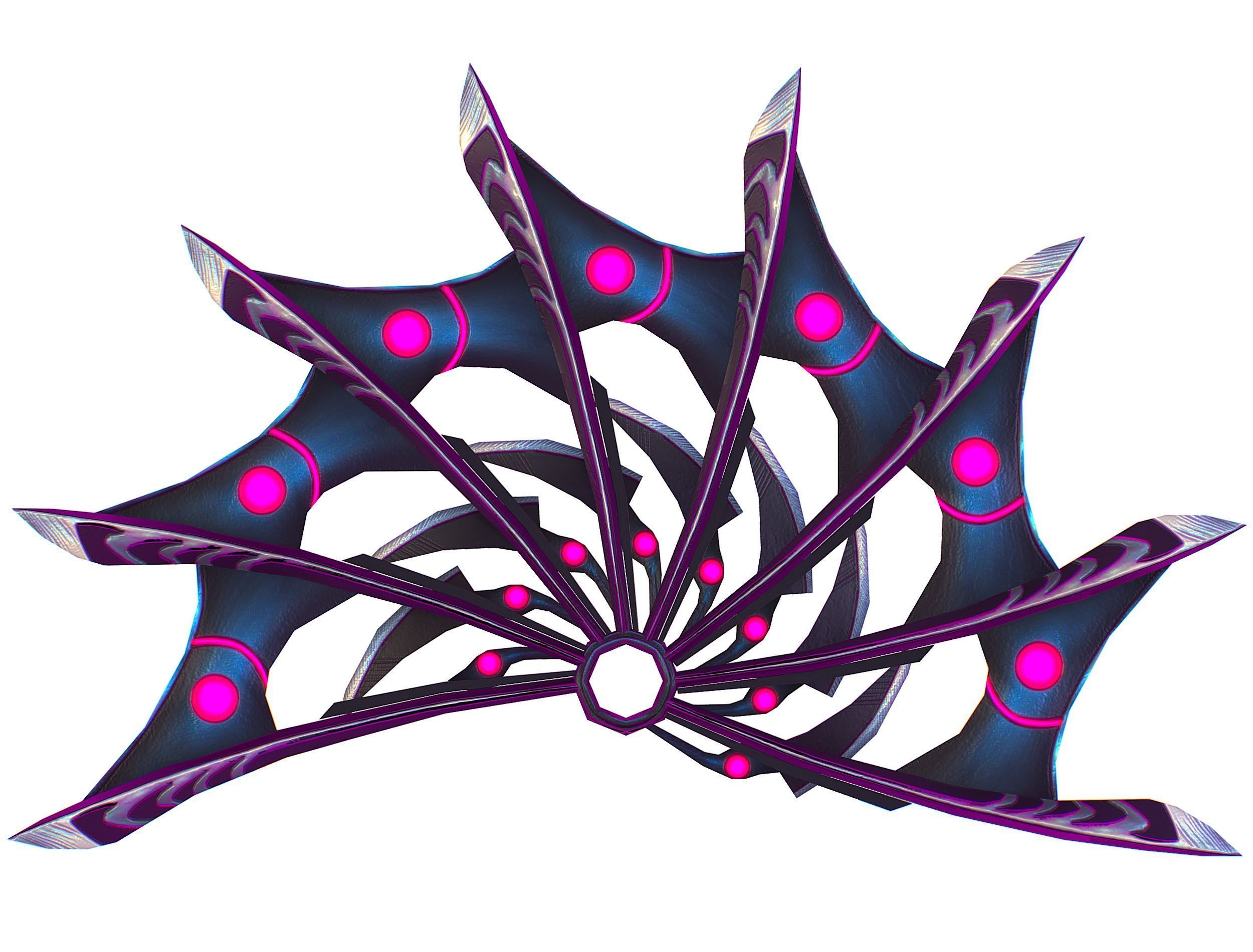 a Set of Fan Weapons Low-poly 3D model_15