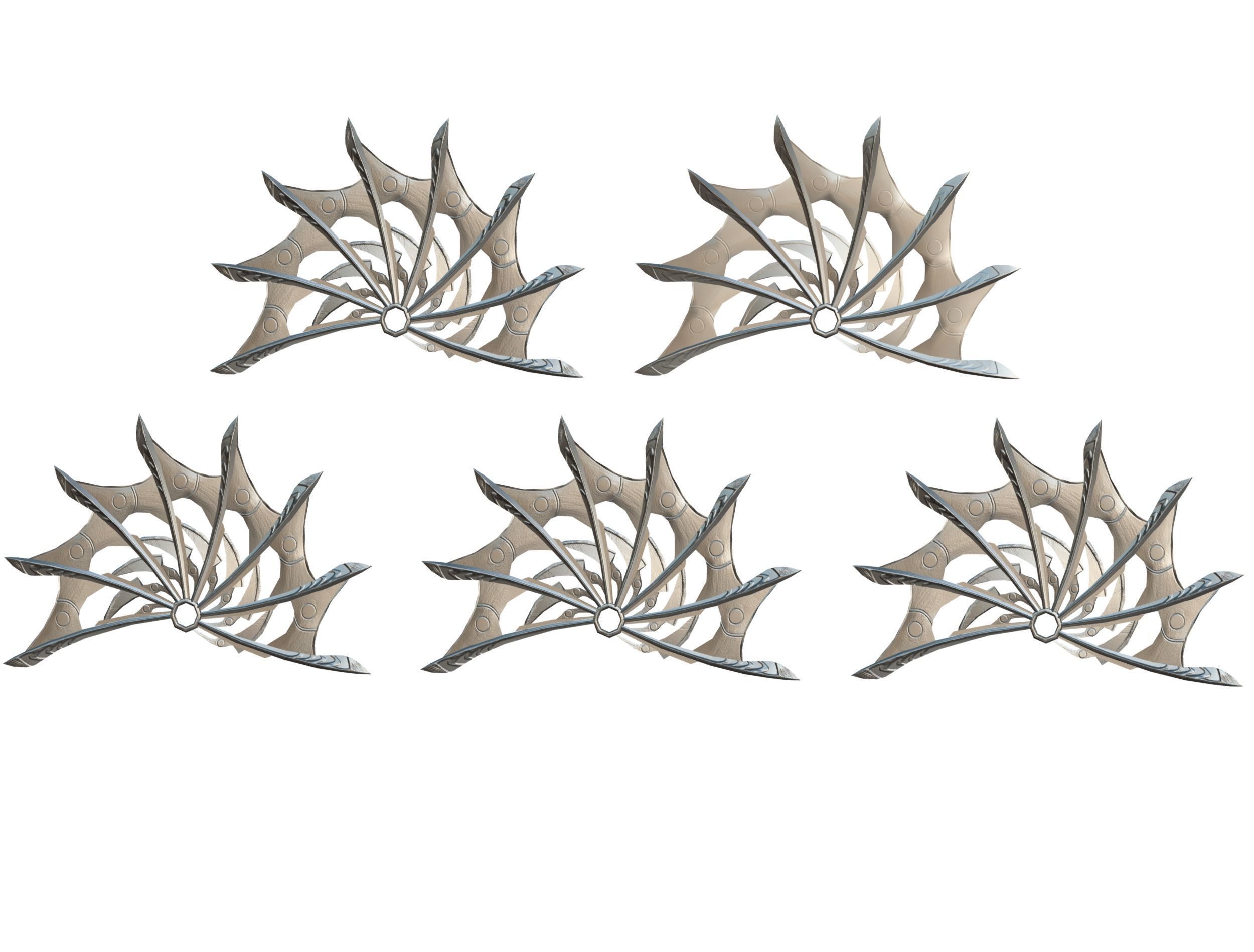 a Set of Fan Weapons Low-poly 3D model_19